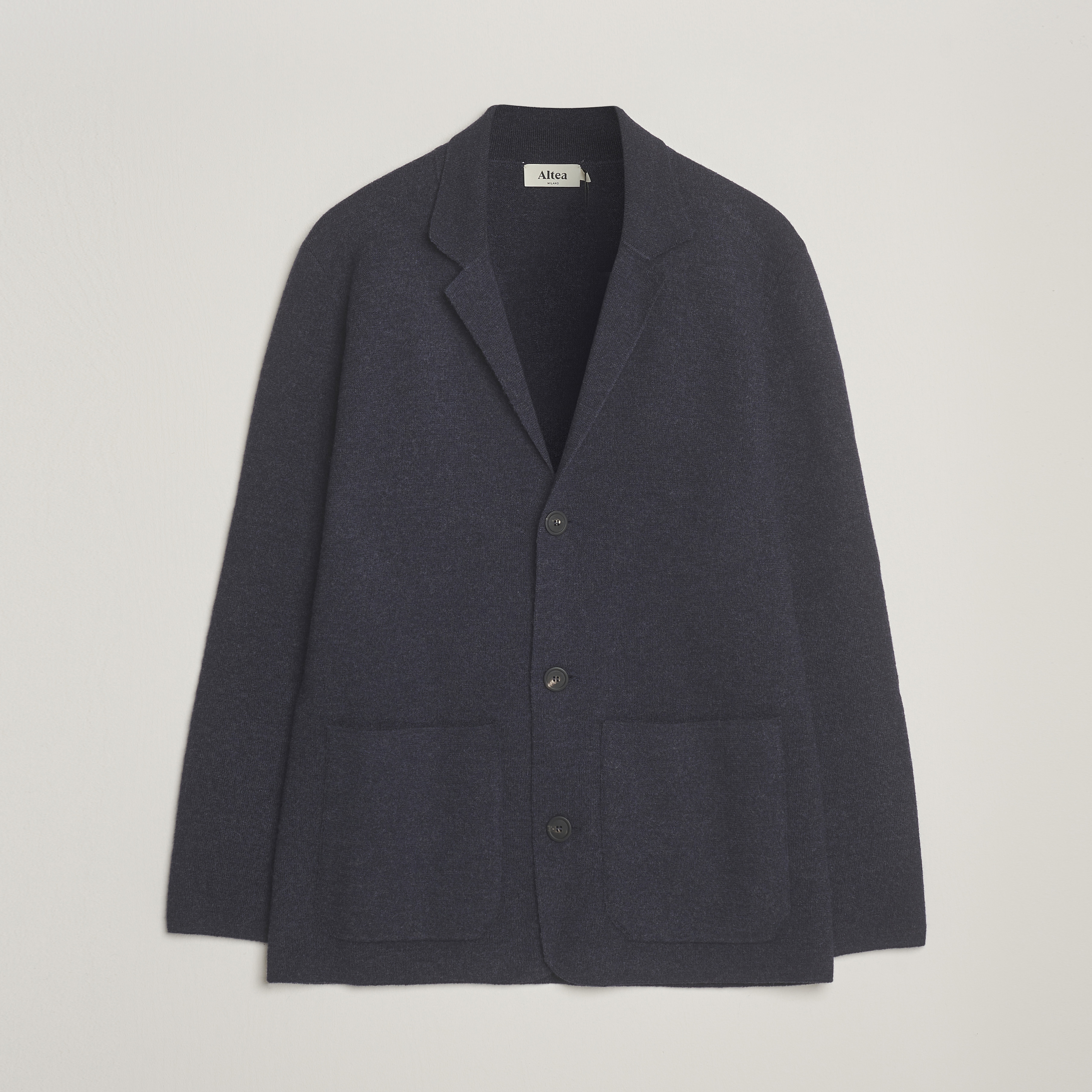 Altea Soft Wool Knitted Blazer Navy at CareOfCarl.com
