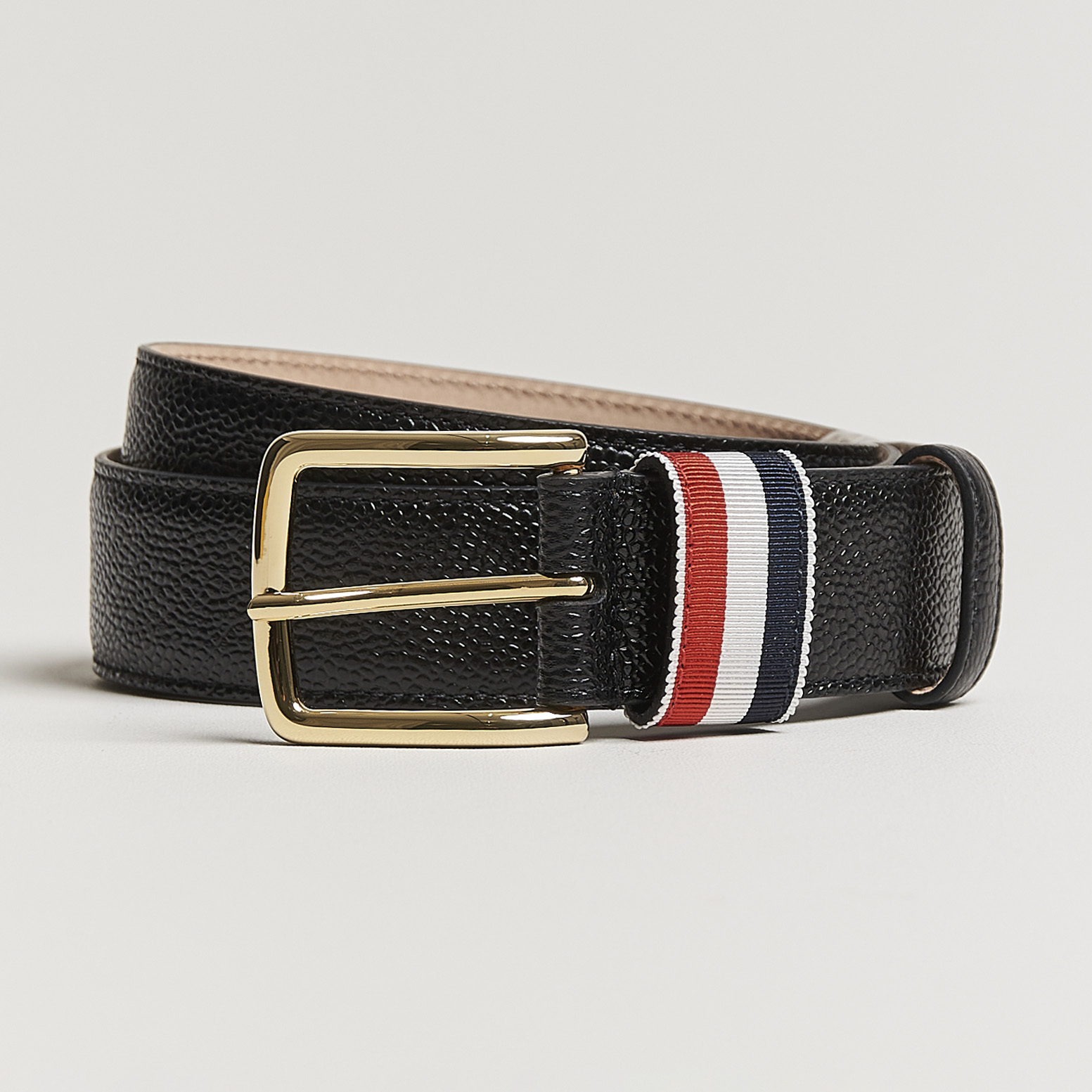 Thom Browne Grain Leather Belt Black at CareOfCarl.com