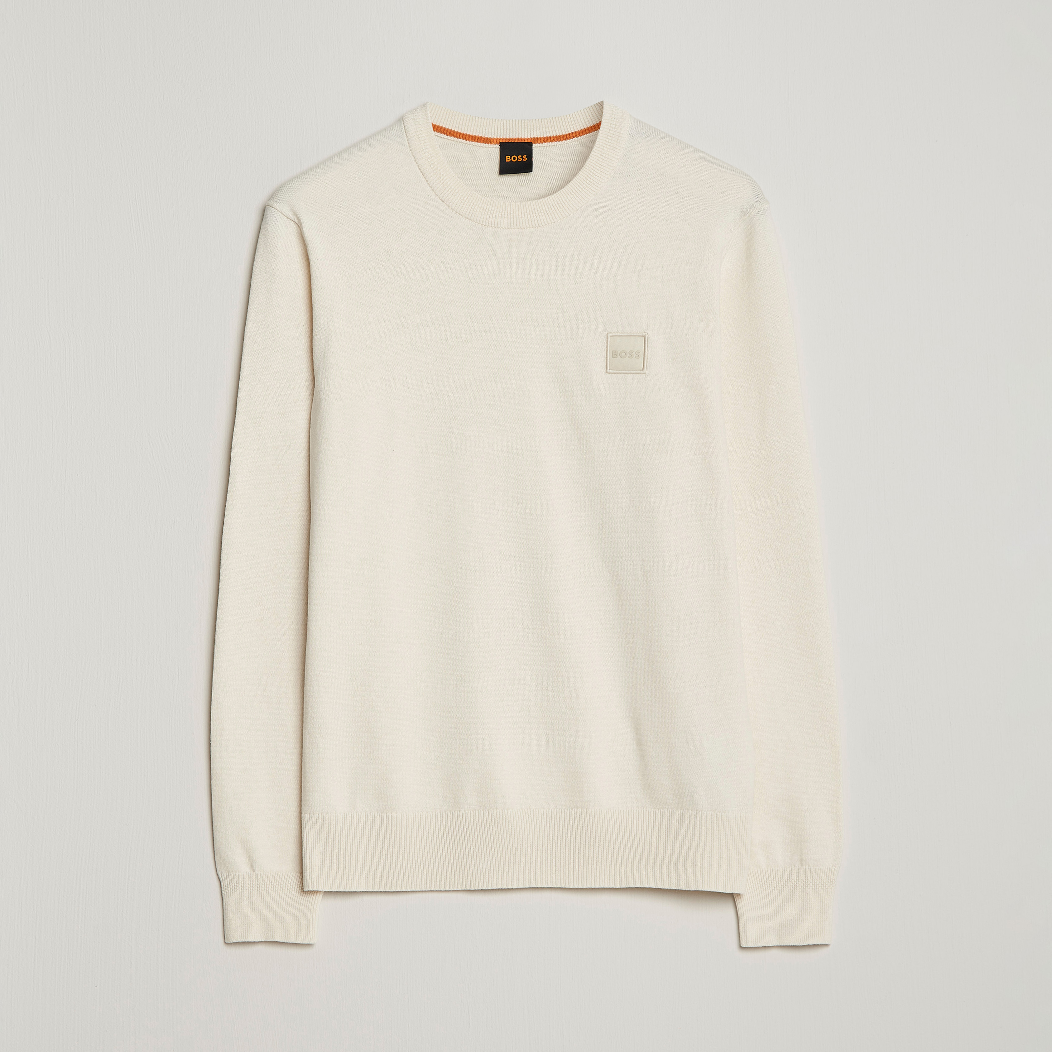 BOSS ORANGE Kanovano Knitted Sweater Open White at