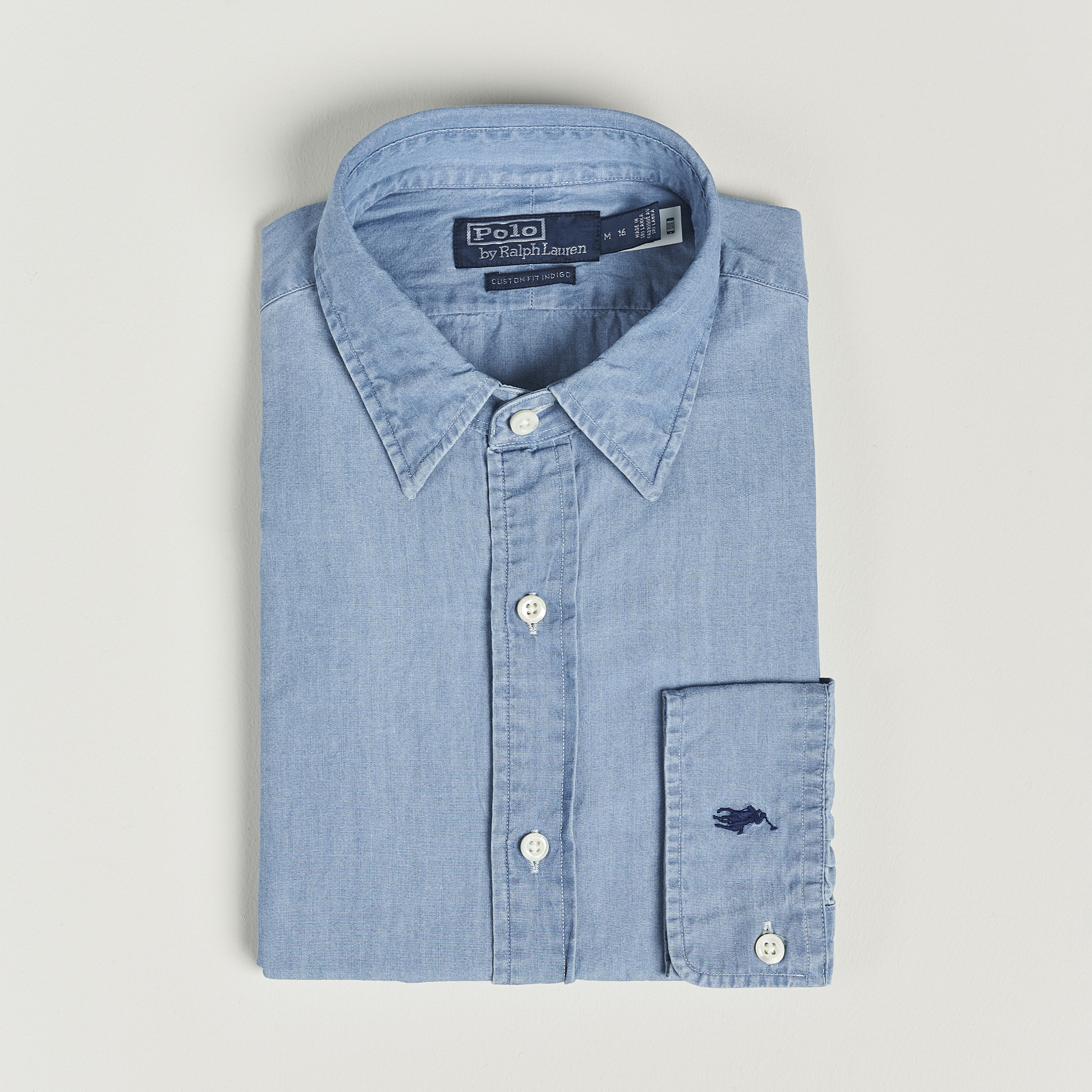 Polo Ralph Lauren blue custom-fit denim shirt
