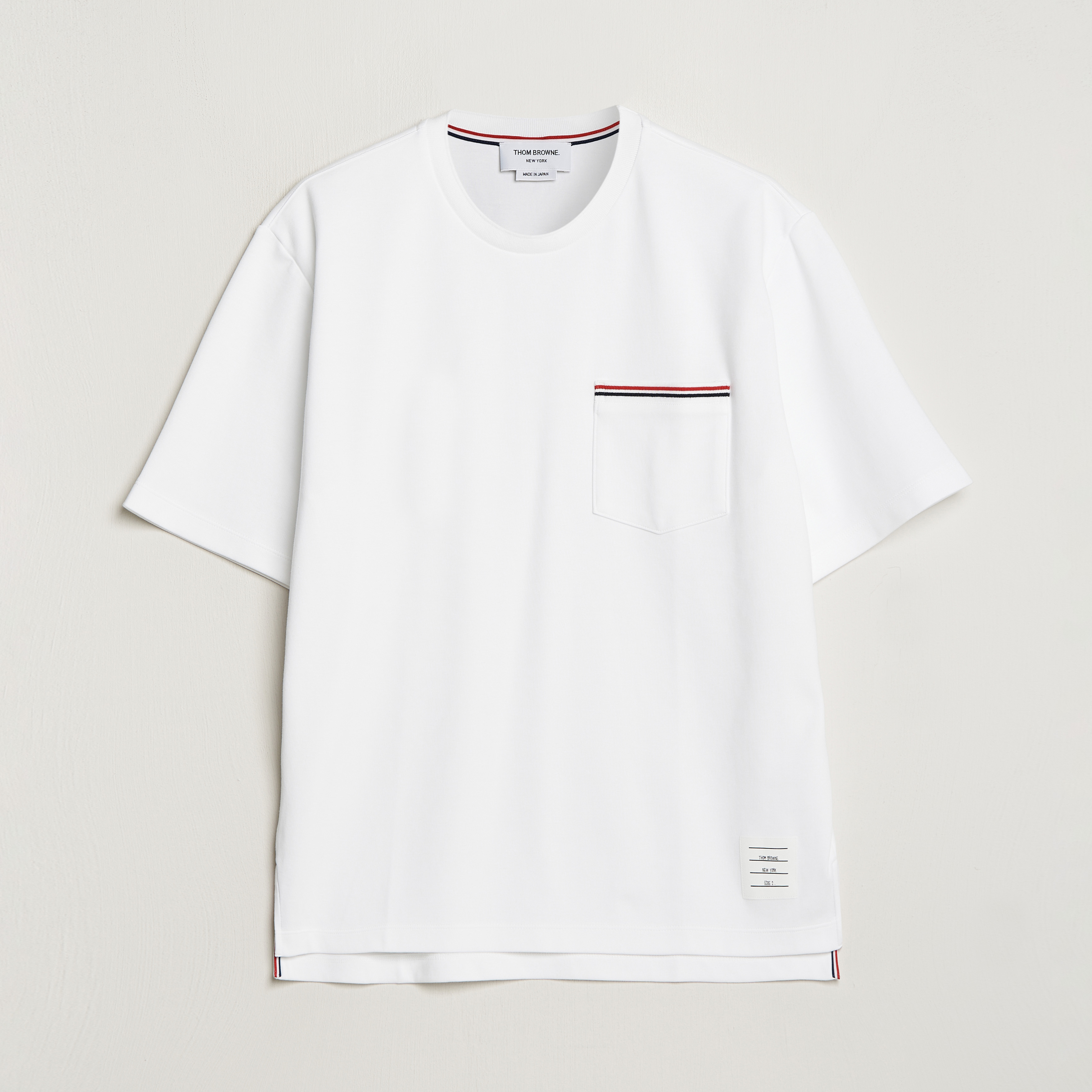 Thom Browne Short Sleeve Pocket T-Shirt White at CareOfCarl.com