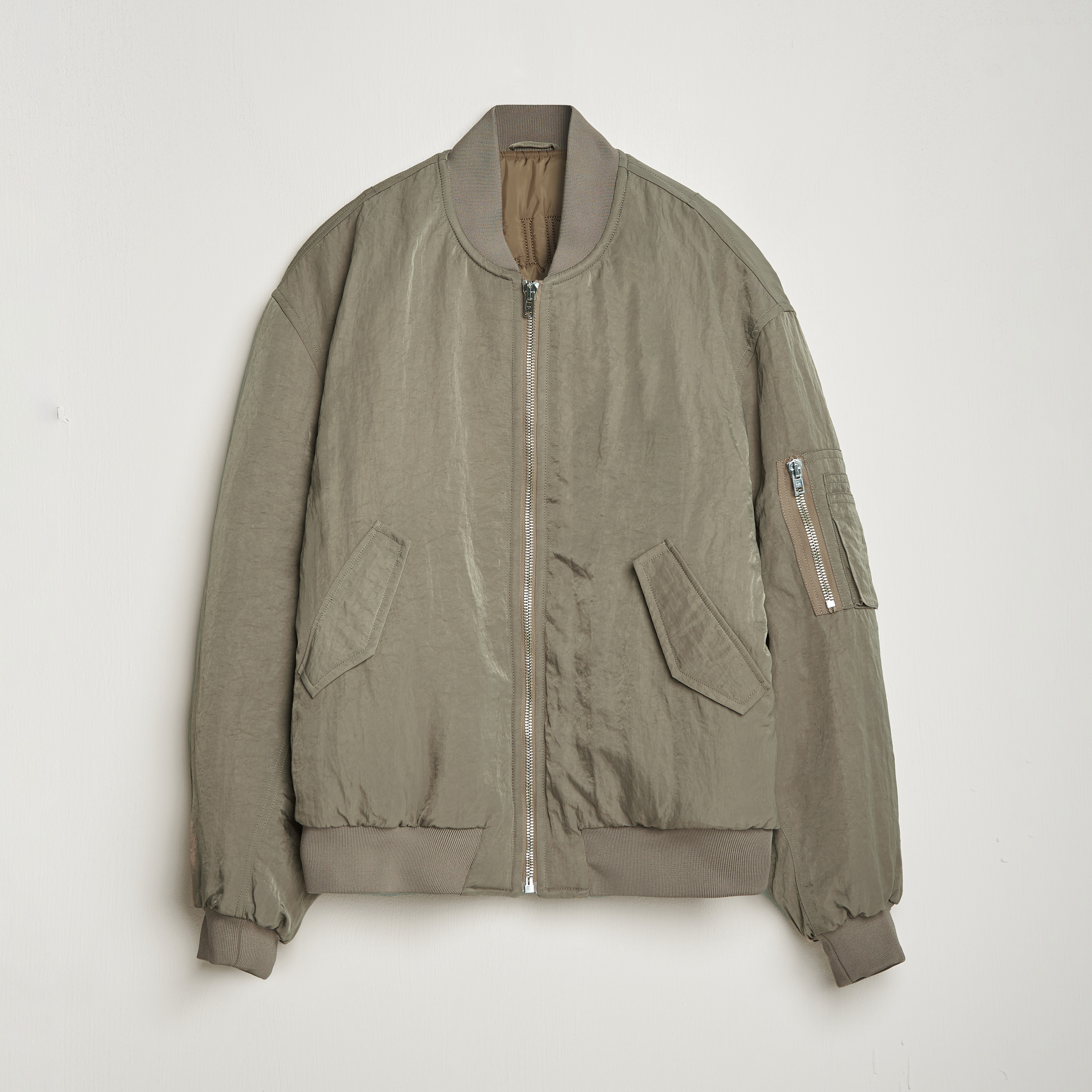 Floppa Jacket Filippa K Crinkled Bomber Jacket Nougat at CareOfCarl.com