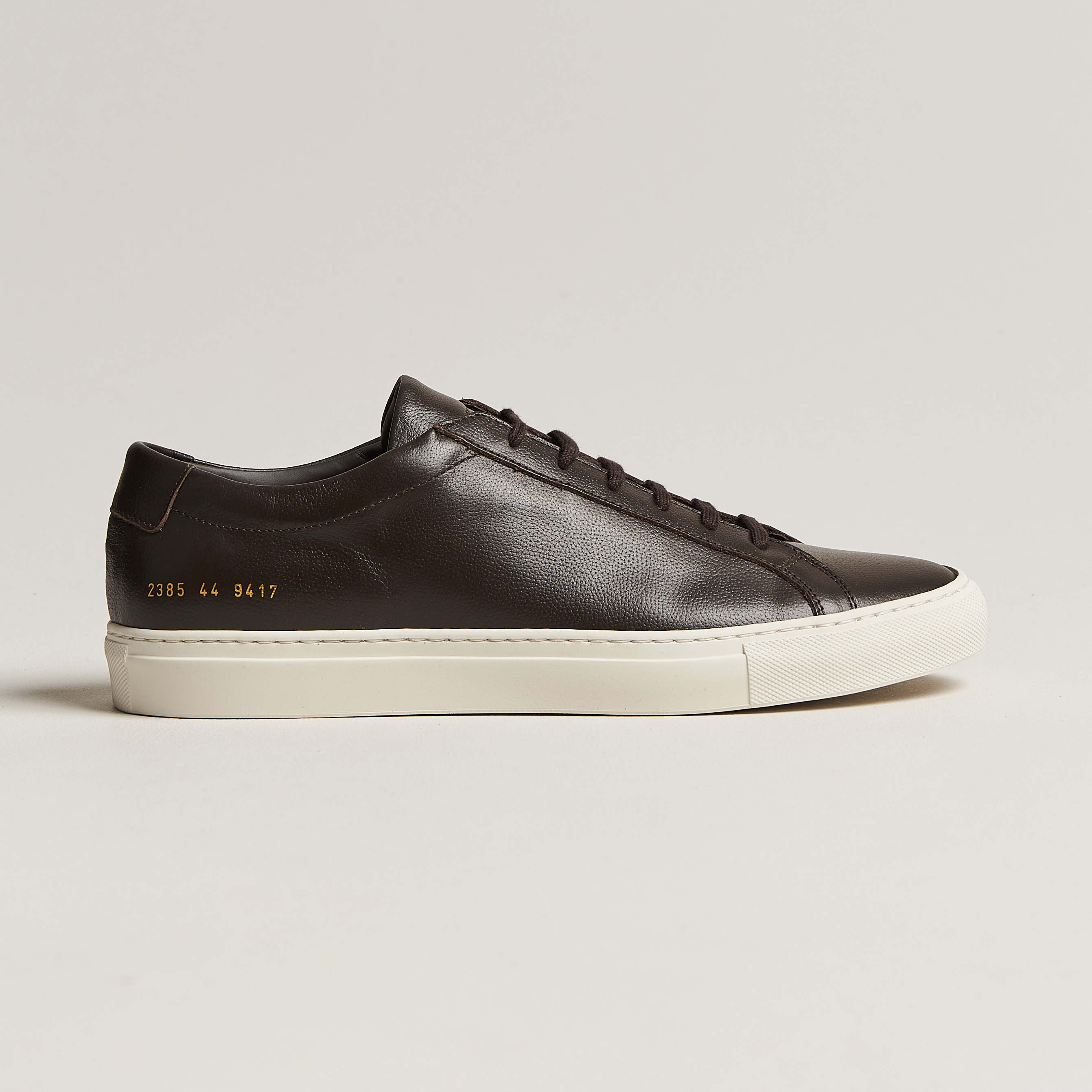 Common Projects Original Achilles Pebbled Leather Sneaker Dark Brown at Car