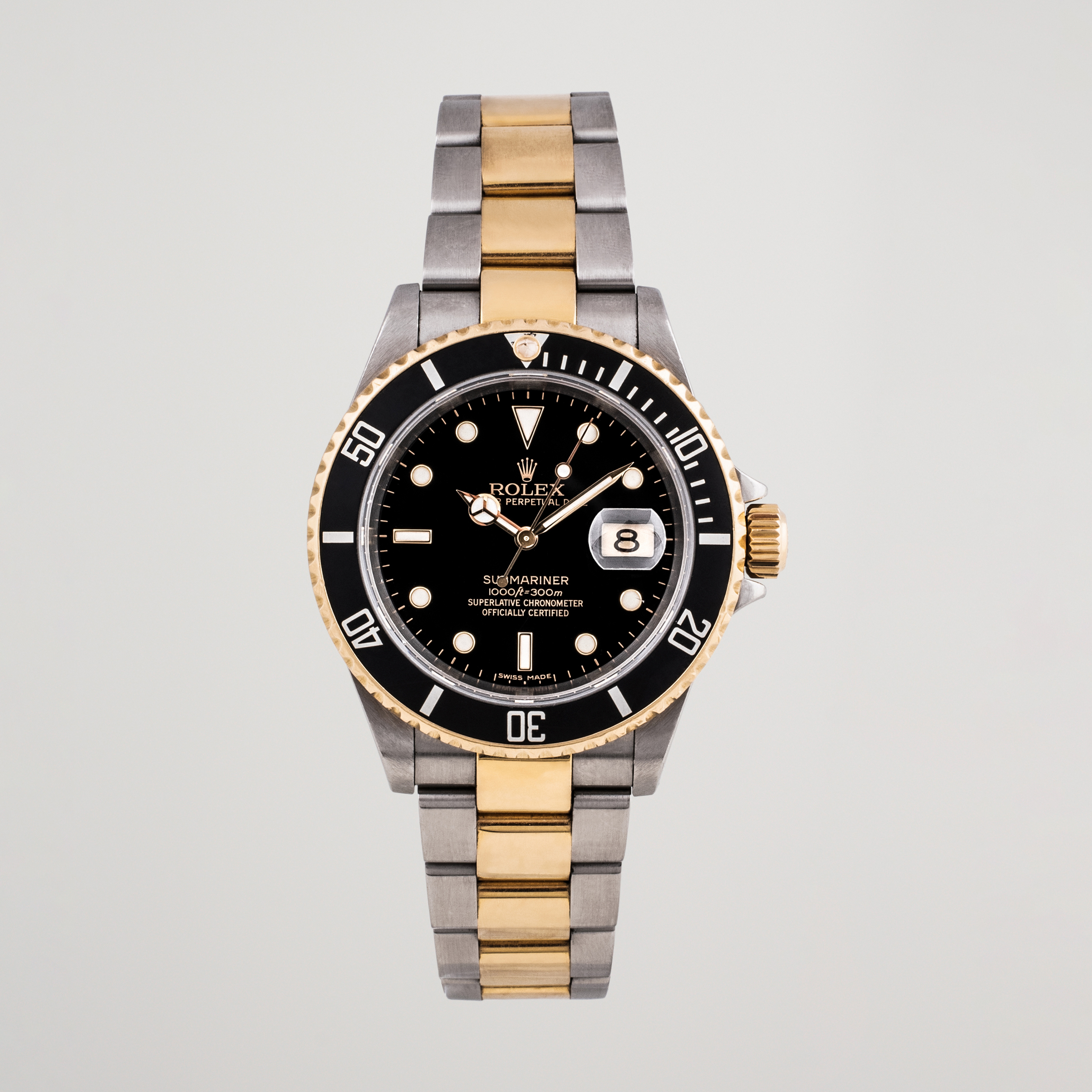 Rolex Pre-Owned Submariner 16613 Oyster Perpetual Two Tone Black