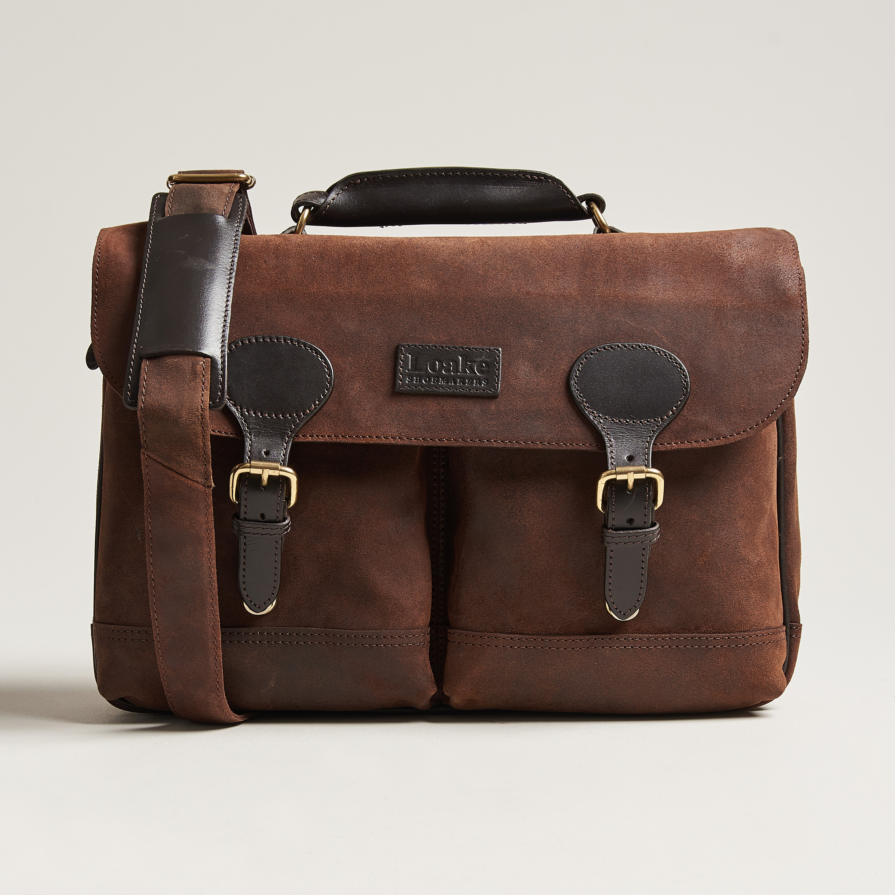Loake 1880 Cornwall Brushed Suede Travel Bag Brown at CareOfCarl.com