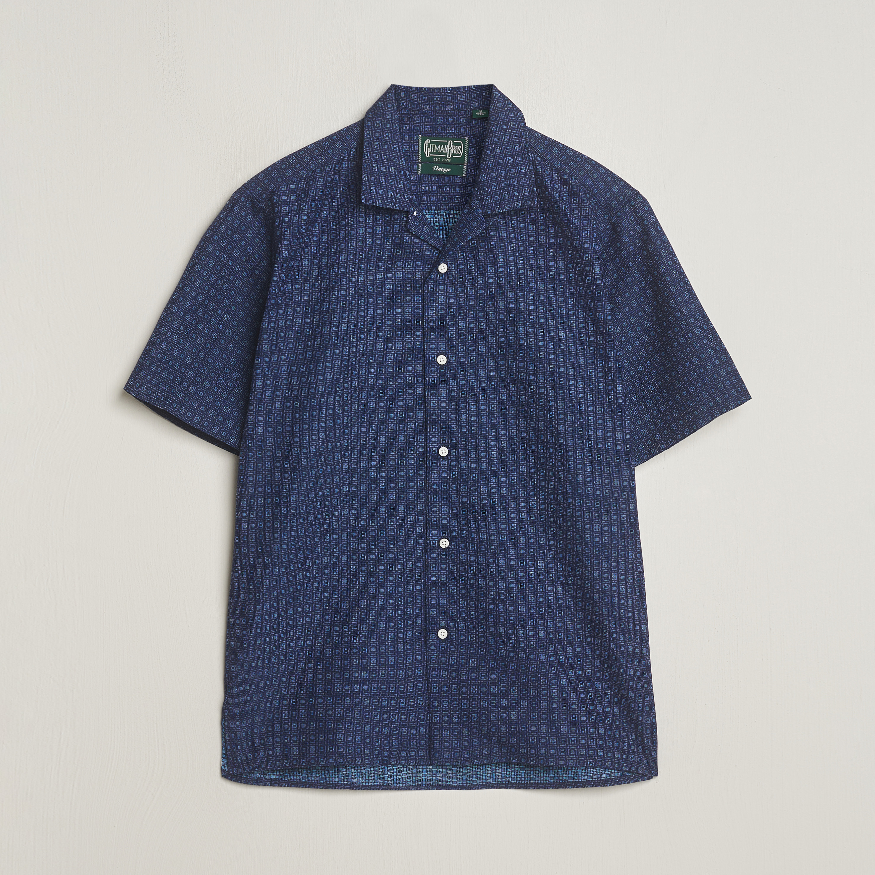 Gitman Vintage Japanese Dobby Camp Shirt Navy at CareOfCarl.com