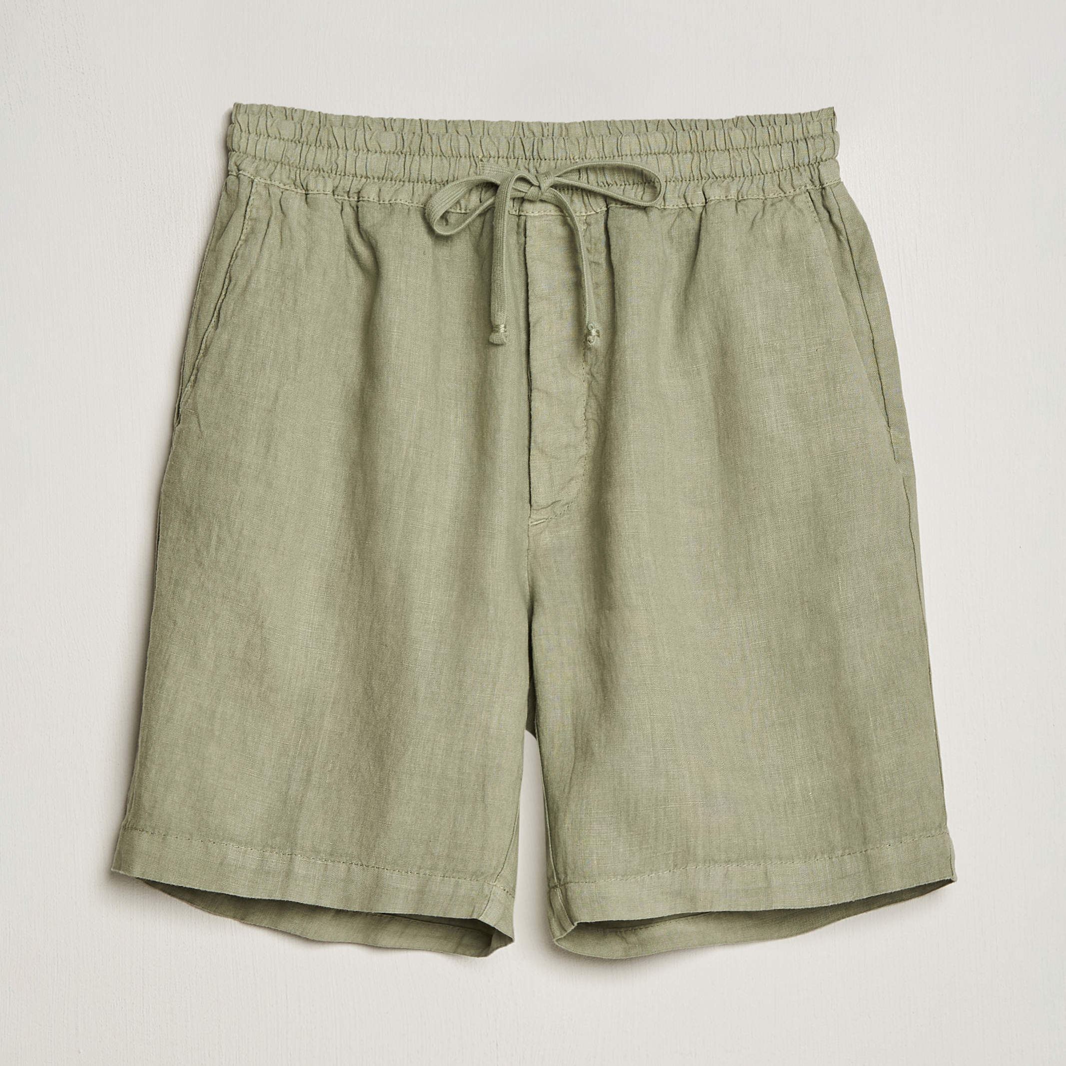 Altea Linen Drawstring Shorts Olive at CareOfCarl.com