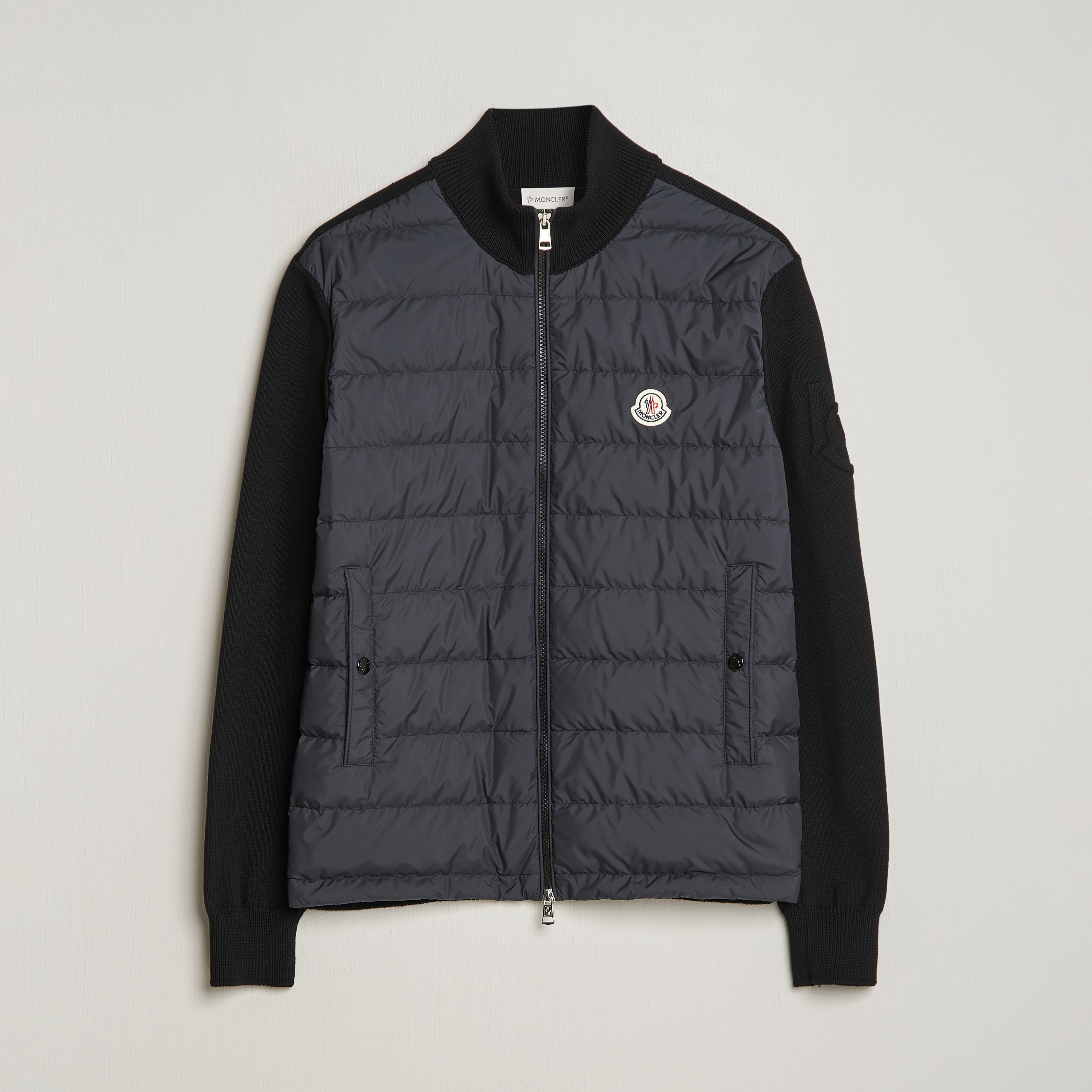 Moncler Hybrid Zip Cardigan Black at CareOfCarl.com