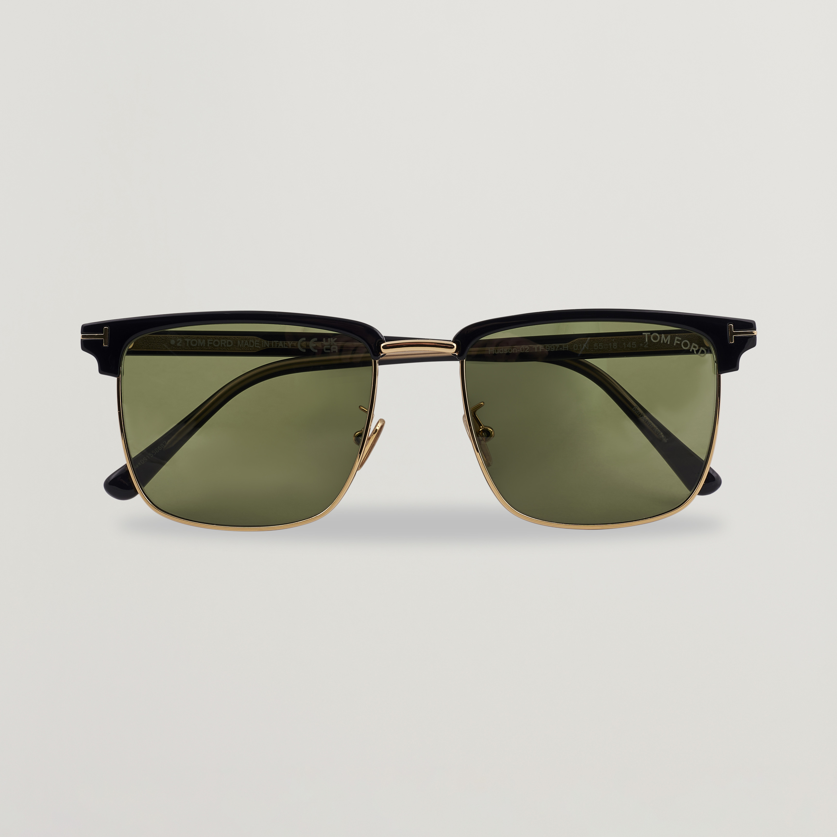 Tom Ford Hudson FT0997-H Metal Sunglasses Black/Green at