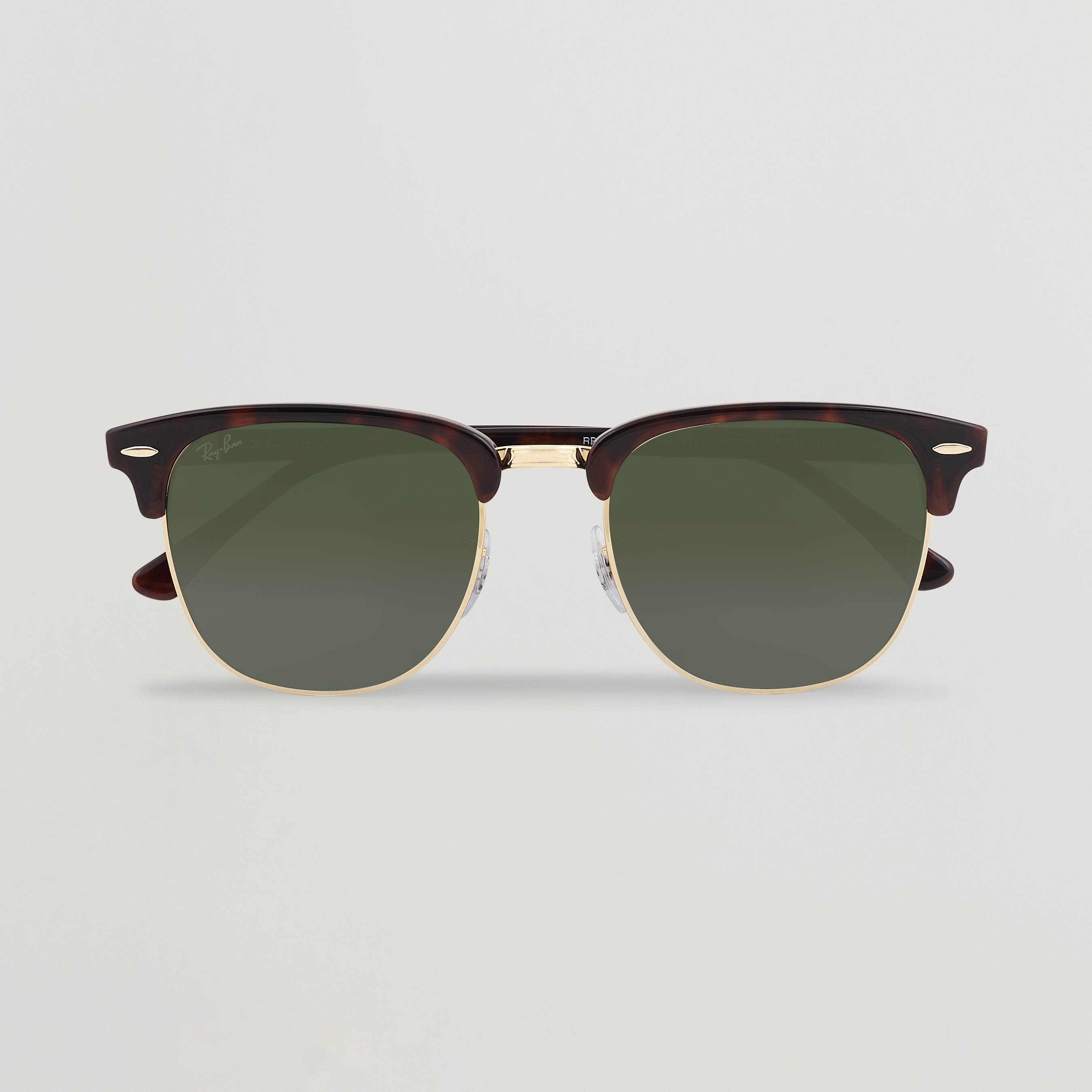 Ray-Ban Clubmaster Mock Tortoise with Green Lenses Ray-Ban Clubmaster 51mm RB 3016 Mock Tortoise Gold / G 15  main image 2