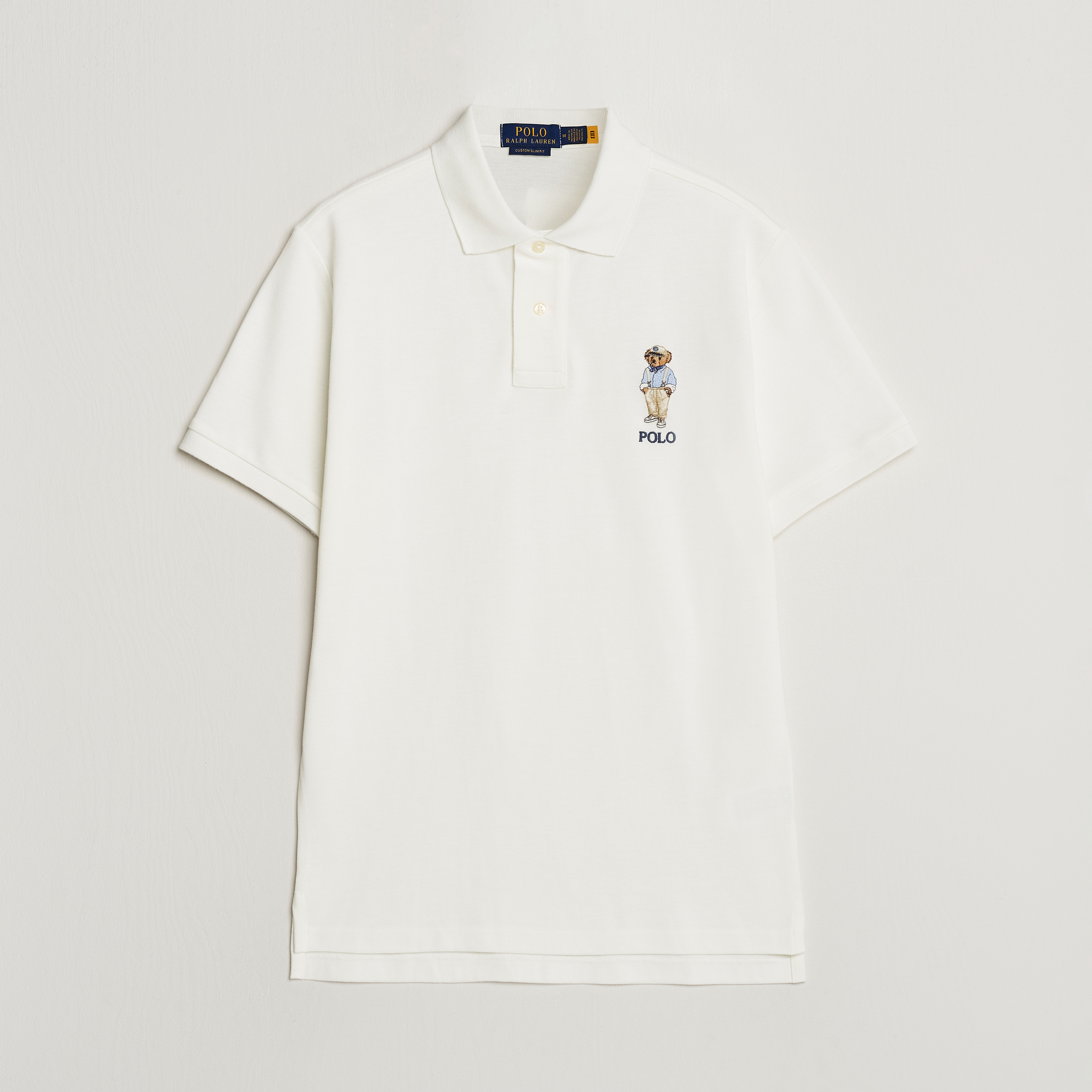 Polo Ralph Lauren Custom Slim Fit Bear Polo Deckwash White at CareOfCarl.co