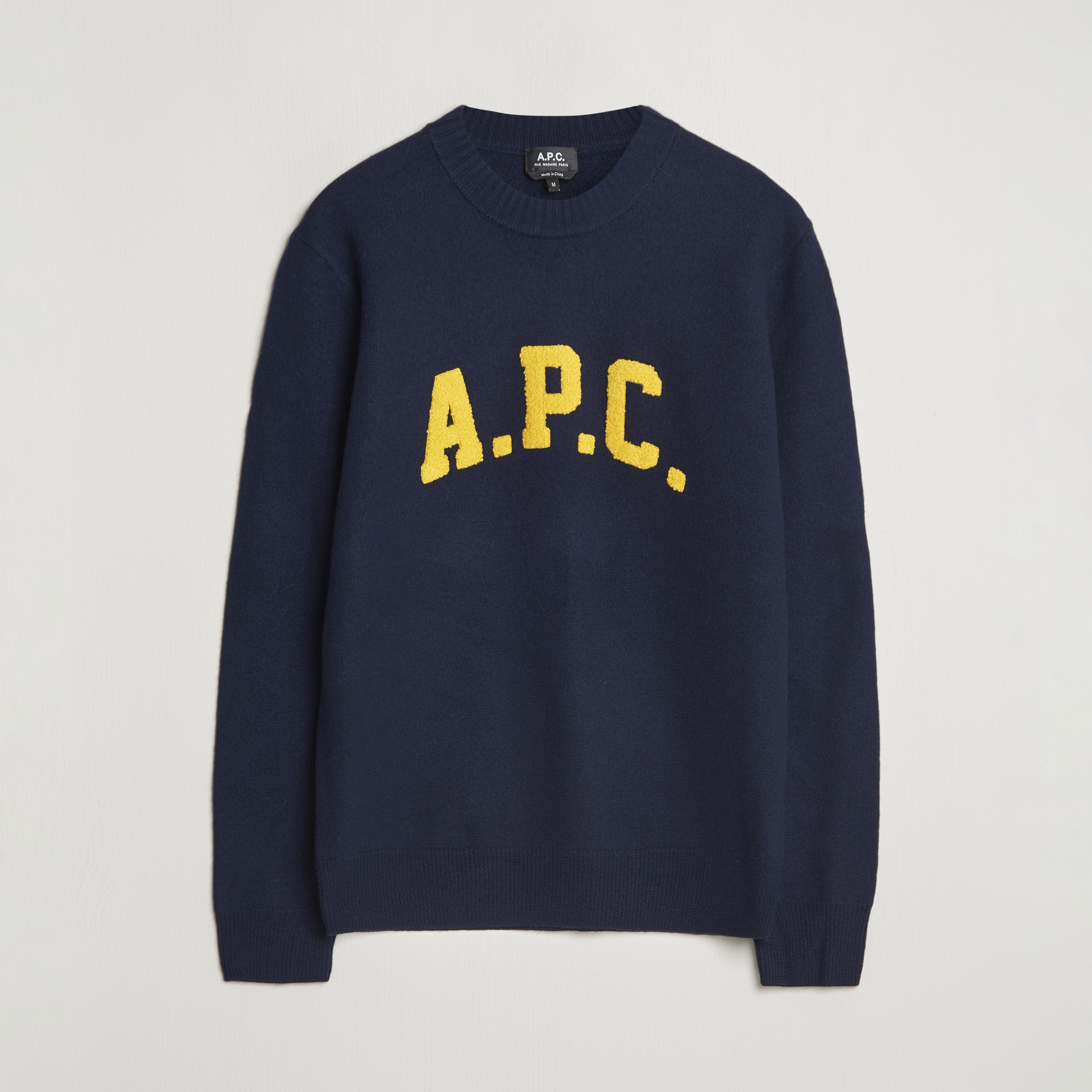 A.P.C. Joshua Wool Sweater Dark Navy at CareOfCarl.com