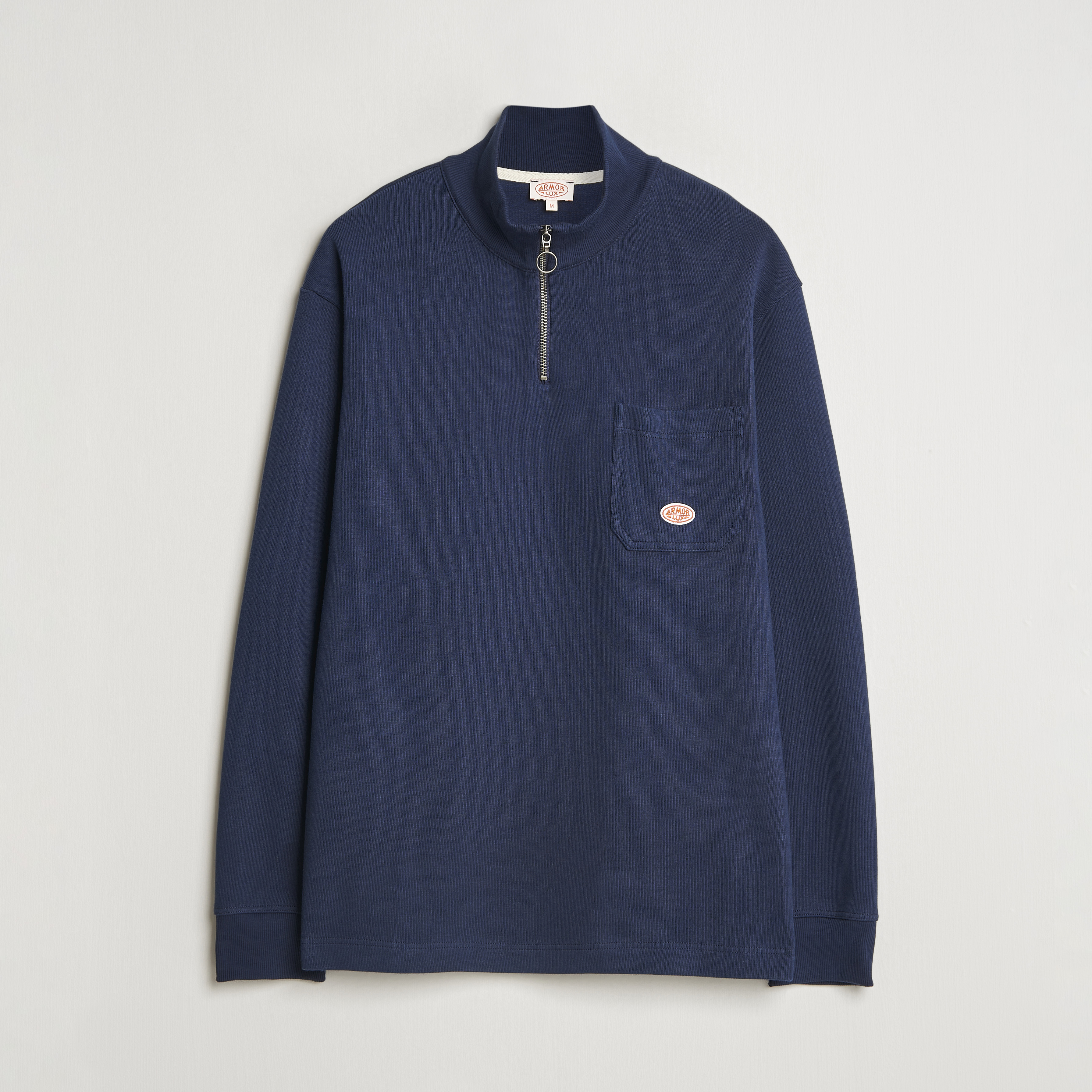 Armor-lux Camionneur Cotton Half Zip Sweater Deep Marine at - Main Image