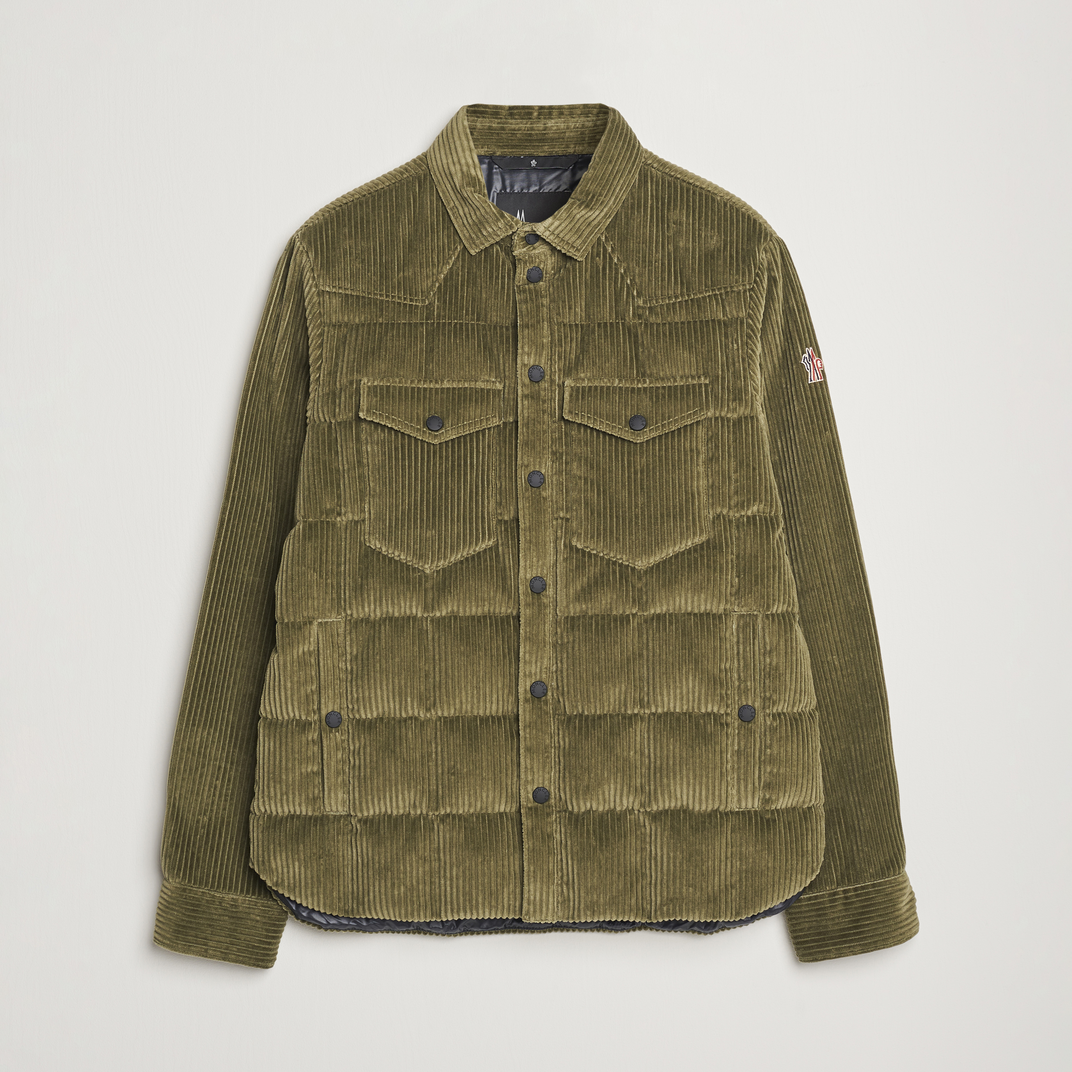 Moncler Grenoble Gelt Corduroy Shirt Jacket Olive at CareOfCarl.com