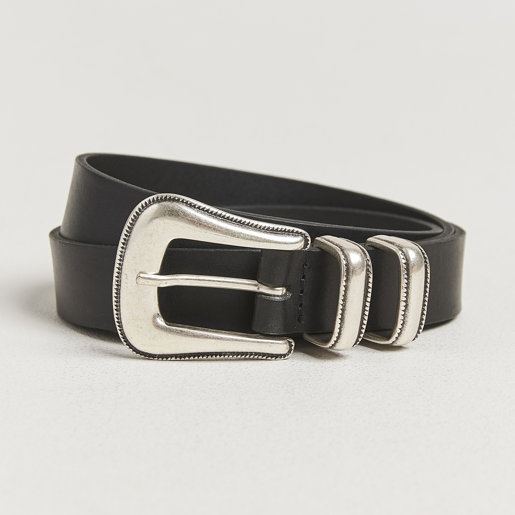 Nudie Jeans Western Silver Belt Black at CareOfCarl.com