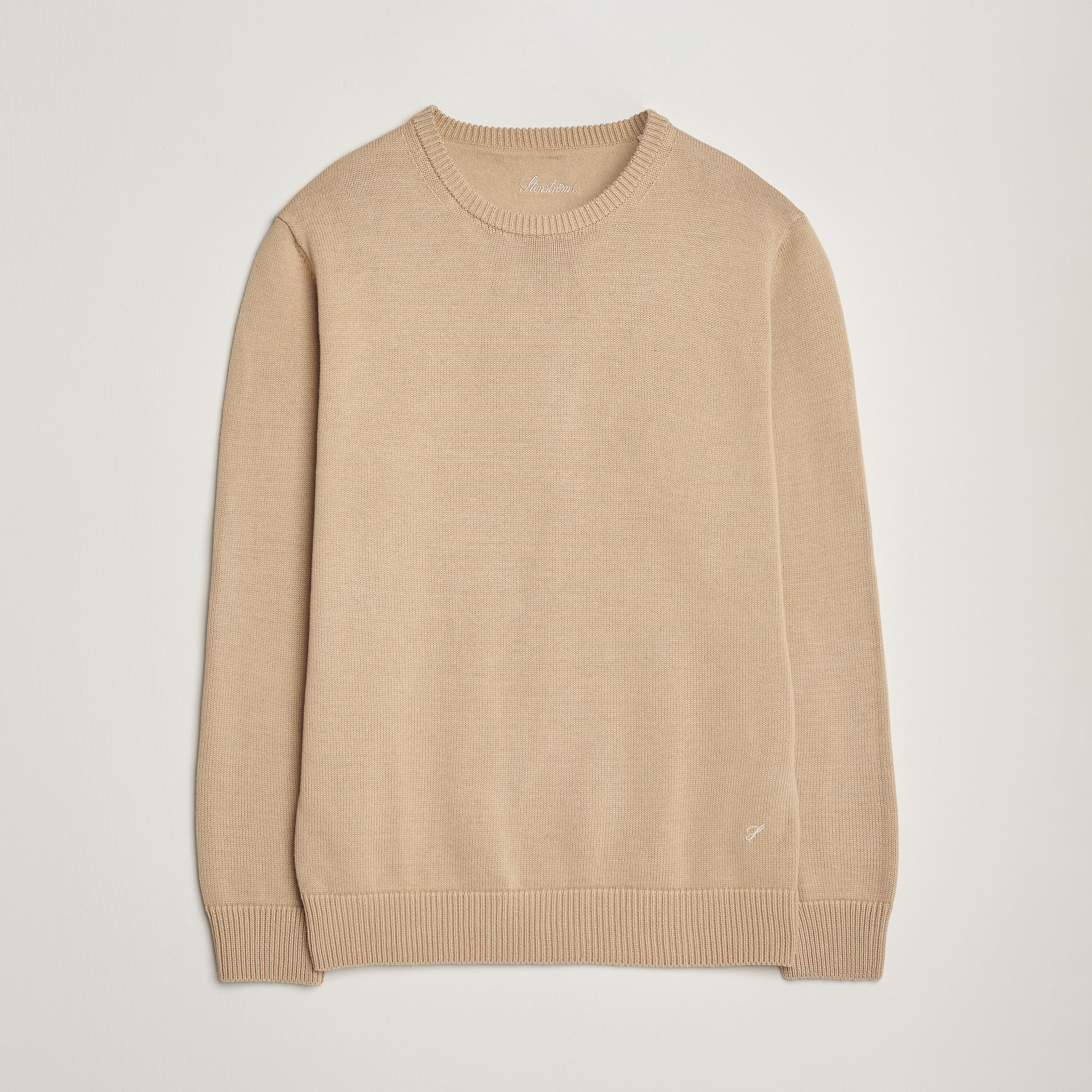 Stenströms Organic Cotton Knitted Sweater Beige at CareOfCarl.com
