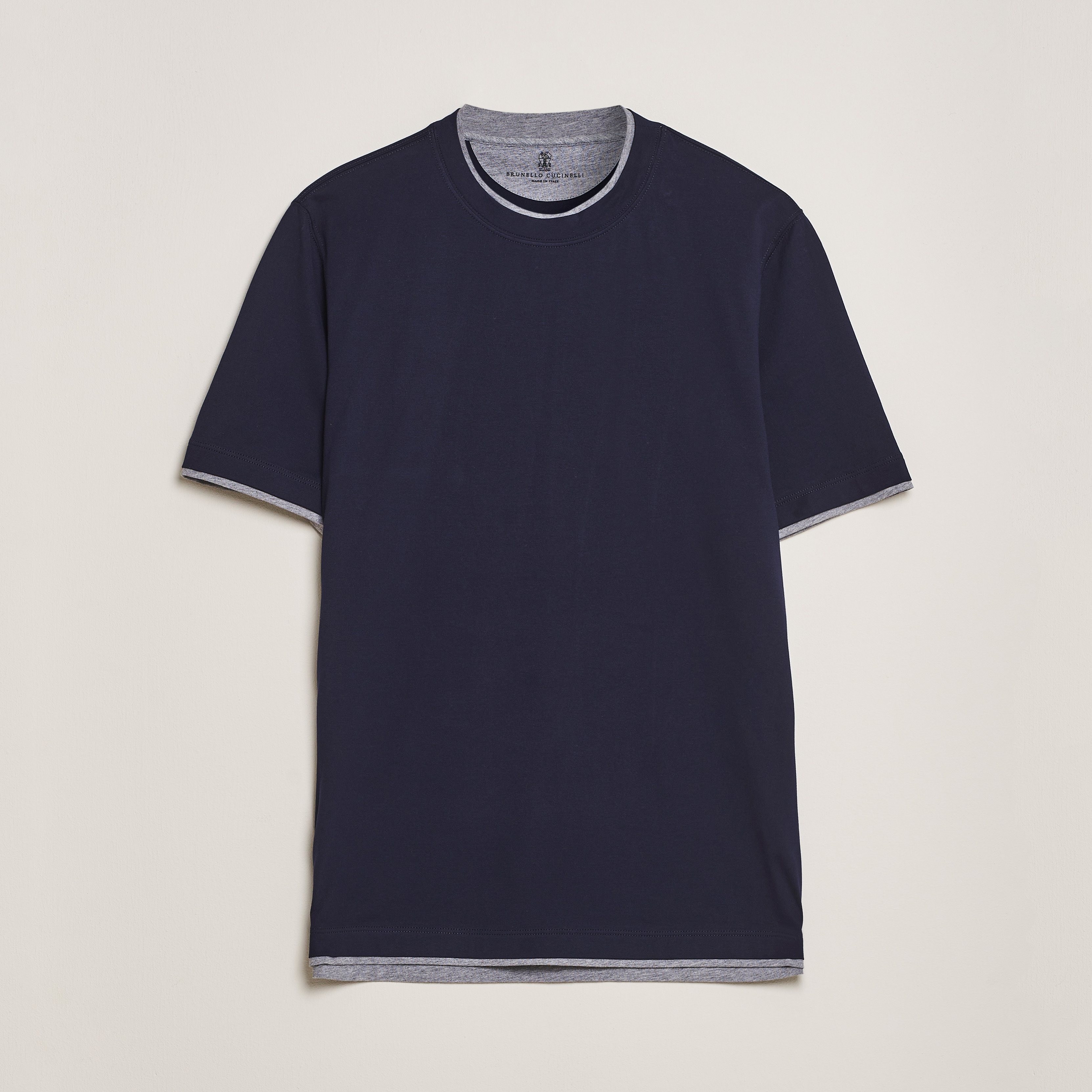 定価9万イタリアCIVIDINIコットンベージュTシャツブルネロクチネリ