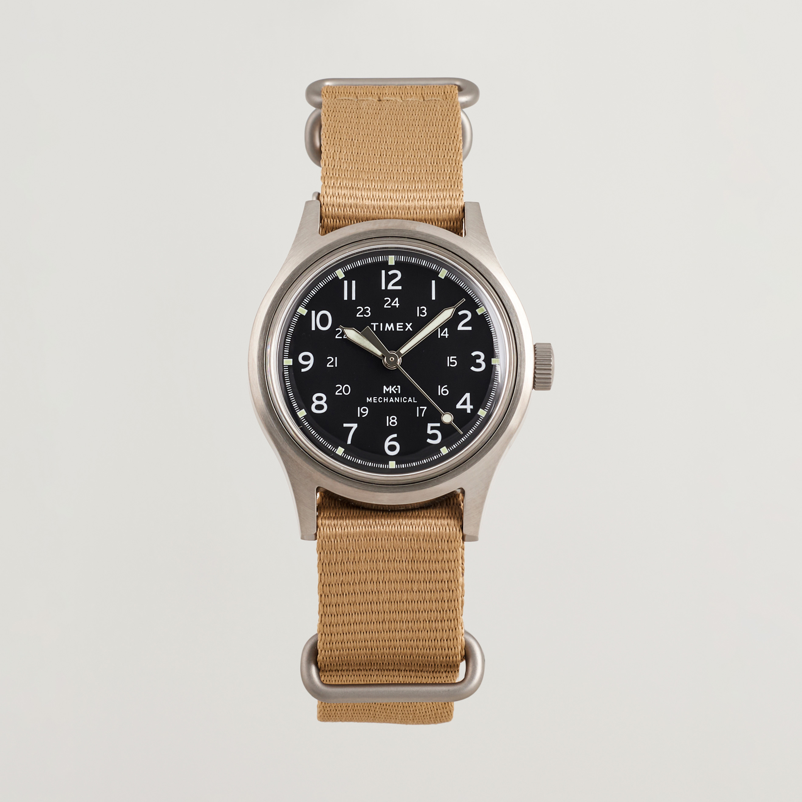 Timex MK1 Hand Wind 36mm Tan Black Dial at CareOfCarl.com
