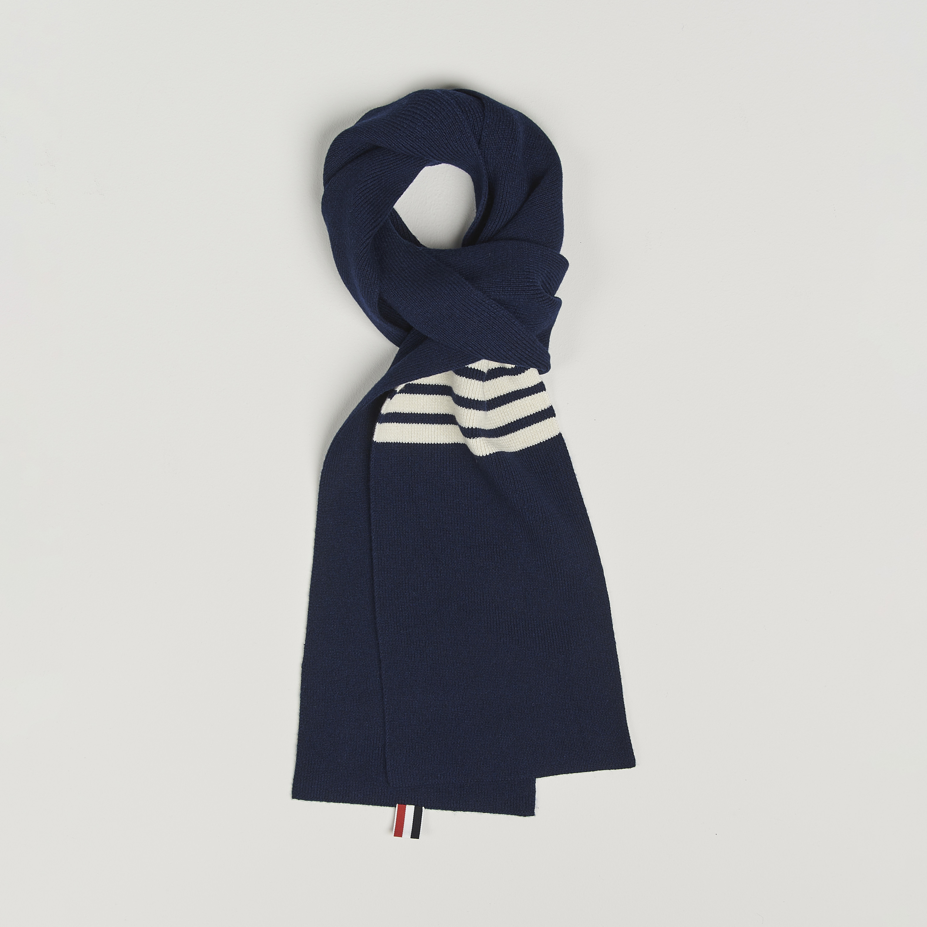 Thom Browne Cashmere Rib Scarf Navy at CareOfCarl.com