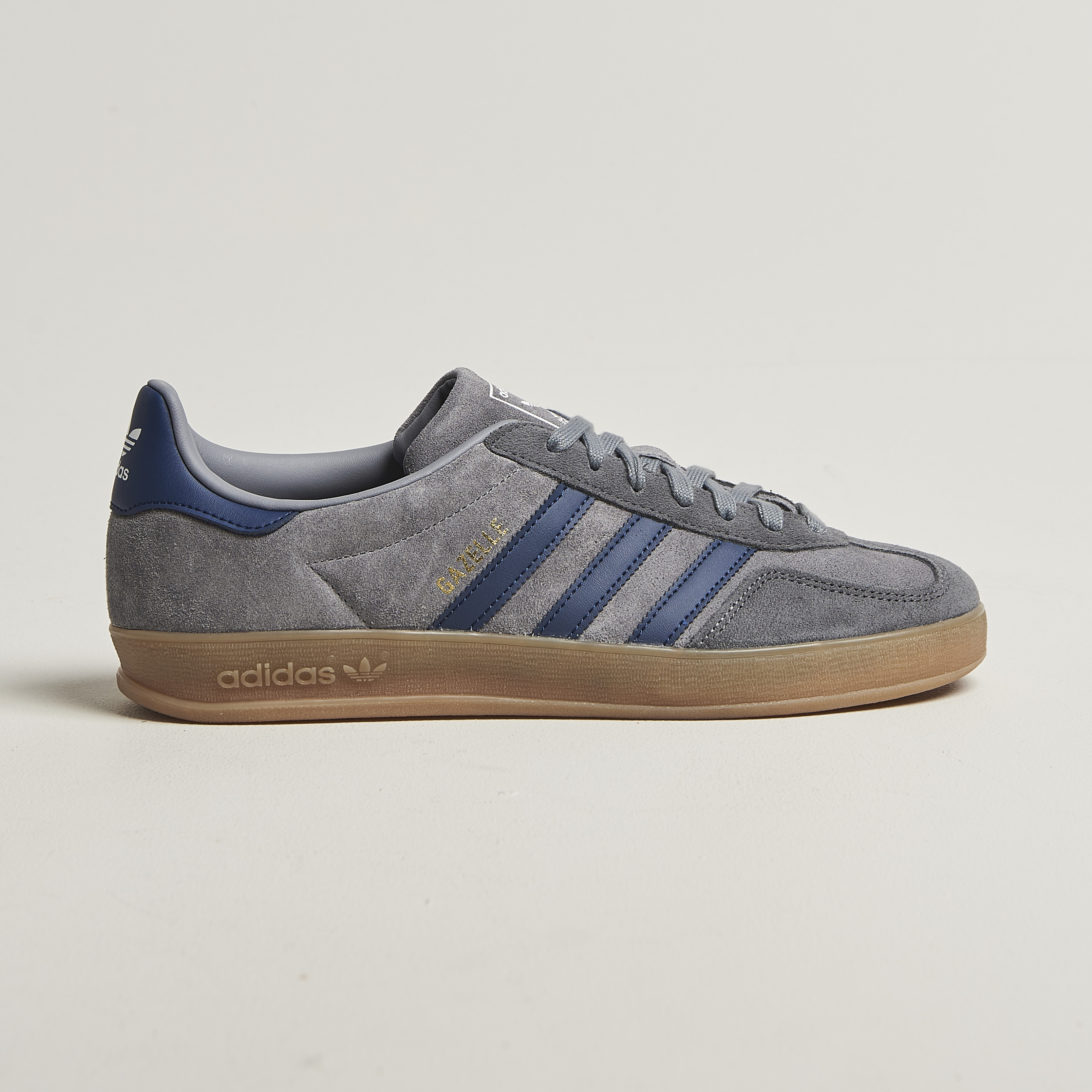 adidas Originals Gazelle Indoor Sneaker Grey/Navy at CareOfCarl