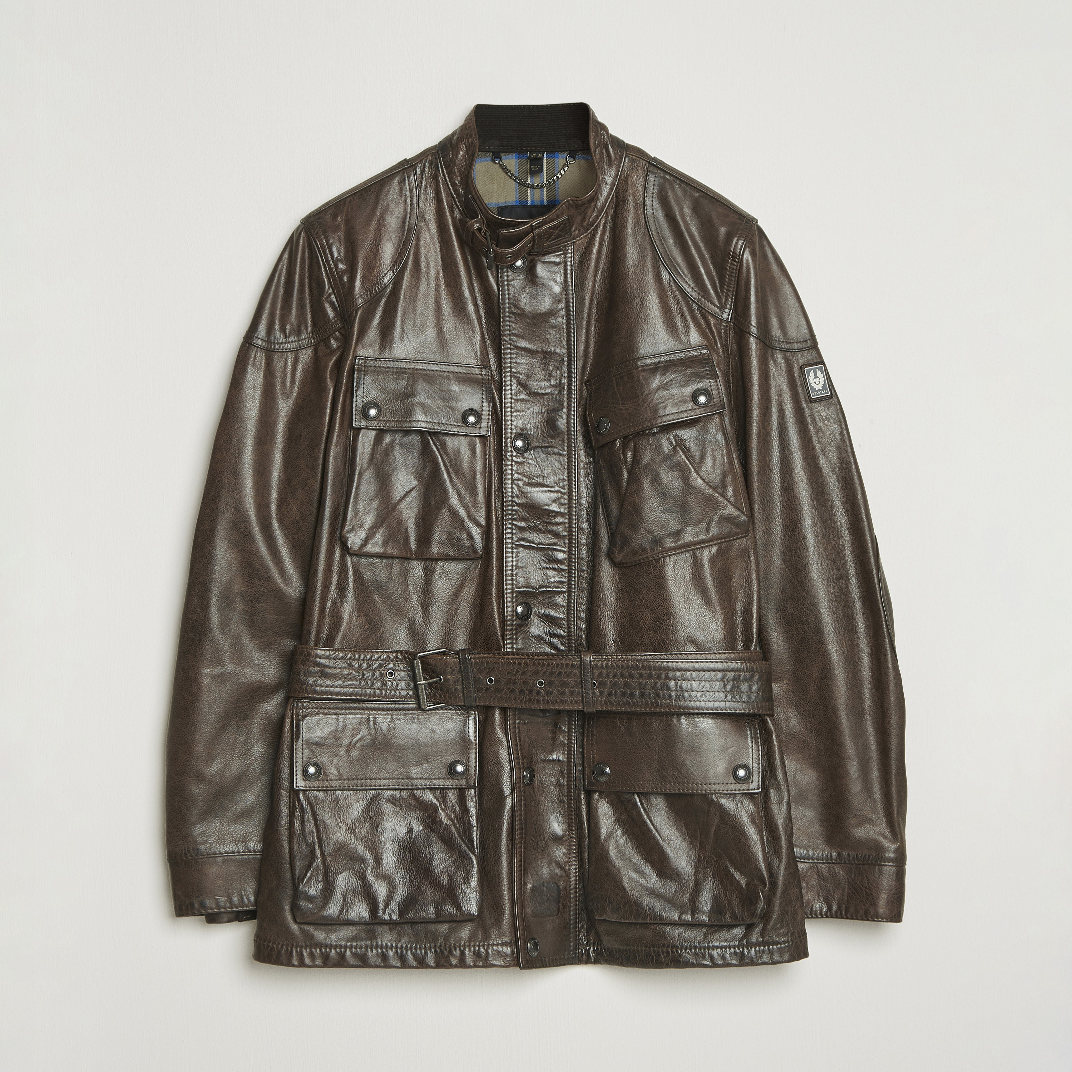 BELSTAFF Panther Jacket サイズ48 M イタリア製 Men's Hand Waxed Leather Trialmaster Panther Jacket in Black