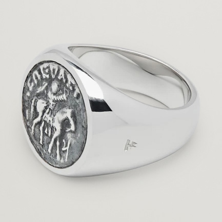 Tom Wood Coin Pinky Ring Silver at CareOfCarl.com