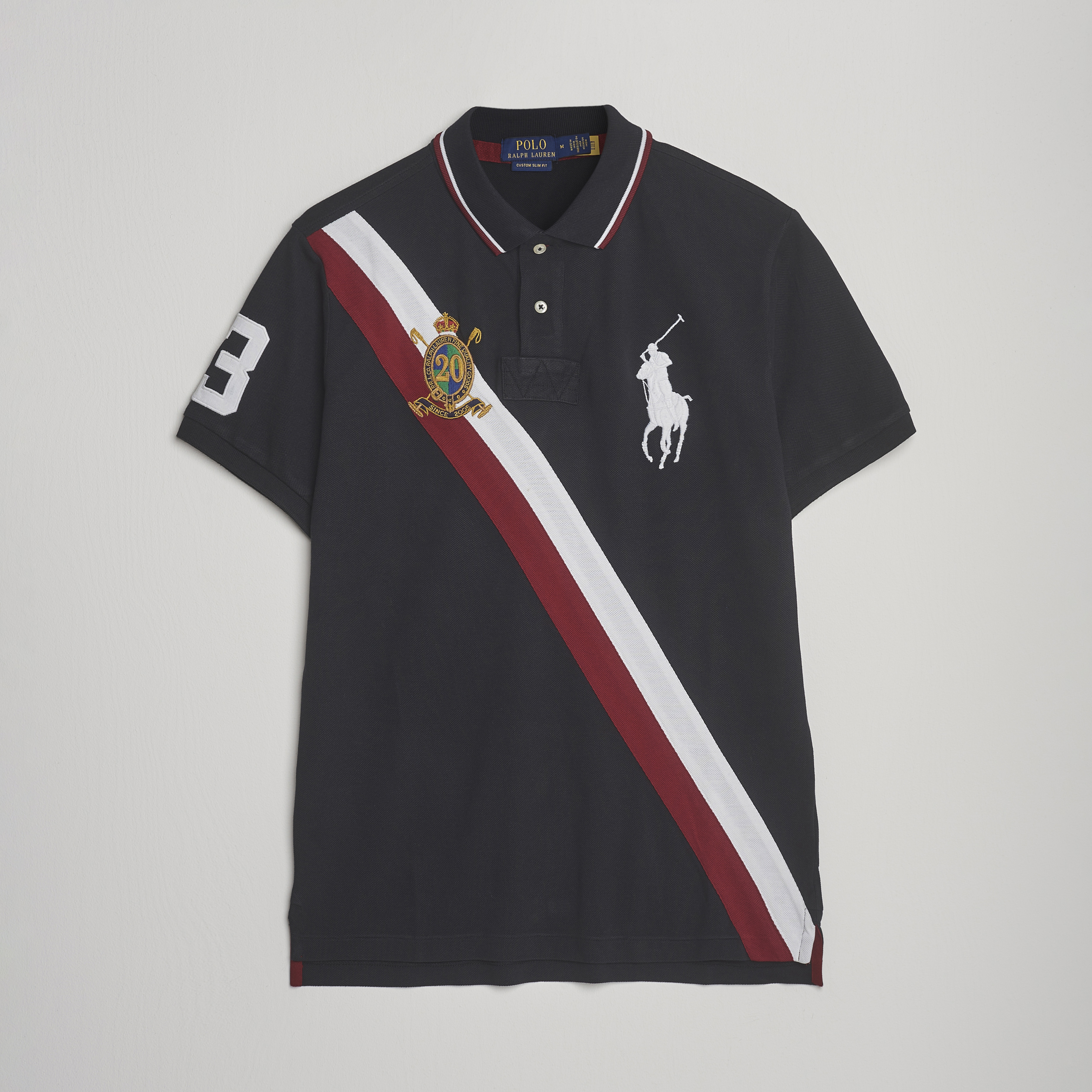 Polo Ralph Lauren Diagonal Stripe Big Pony Polo Polo Black at 