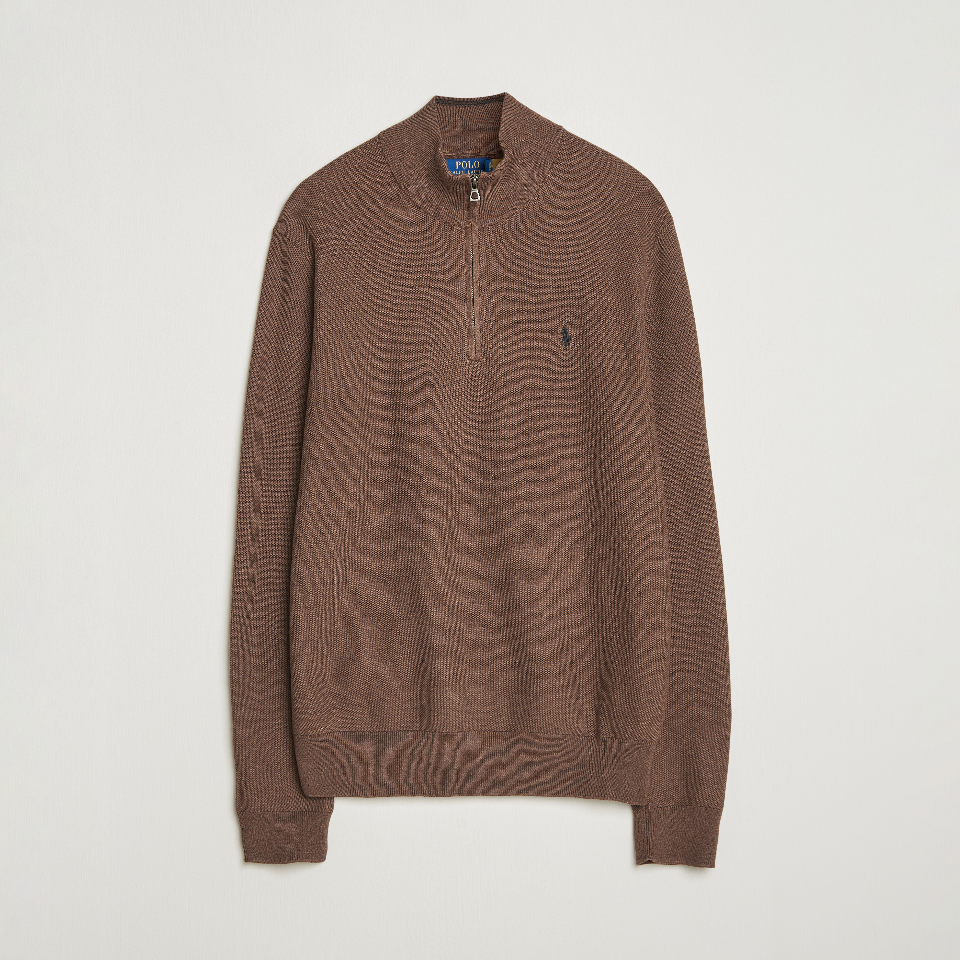 Polo Ralph Lauren Textured Half Zip Nutmeg Brown at CareOfCarl.com