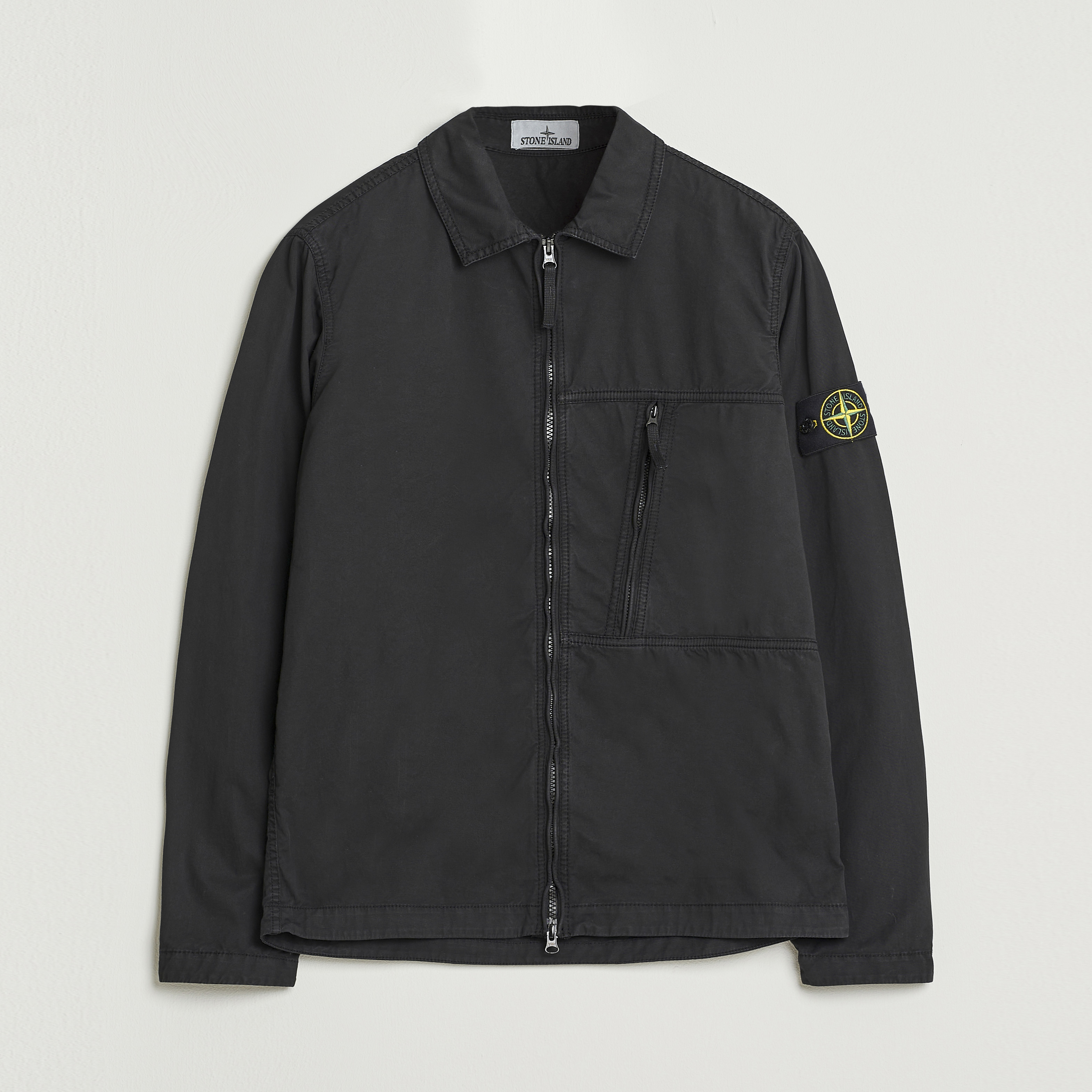 STONE  ZIP OVERSHIRT Lサイズ STONE ISLAND full-zip overshirt in cotton - Grey