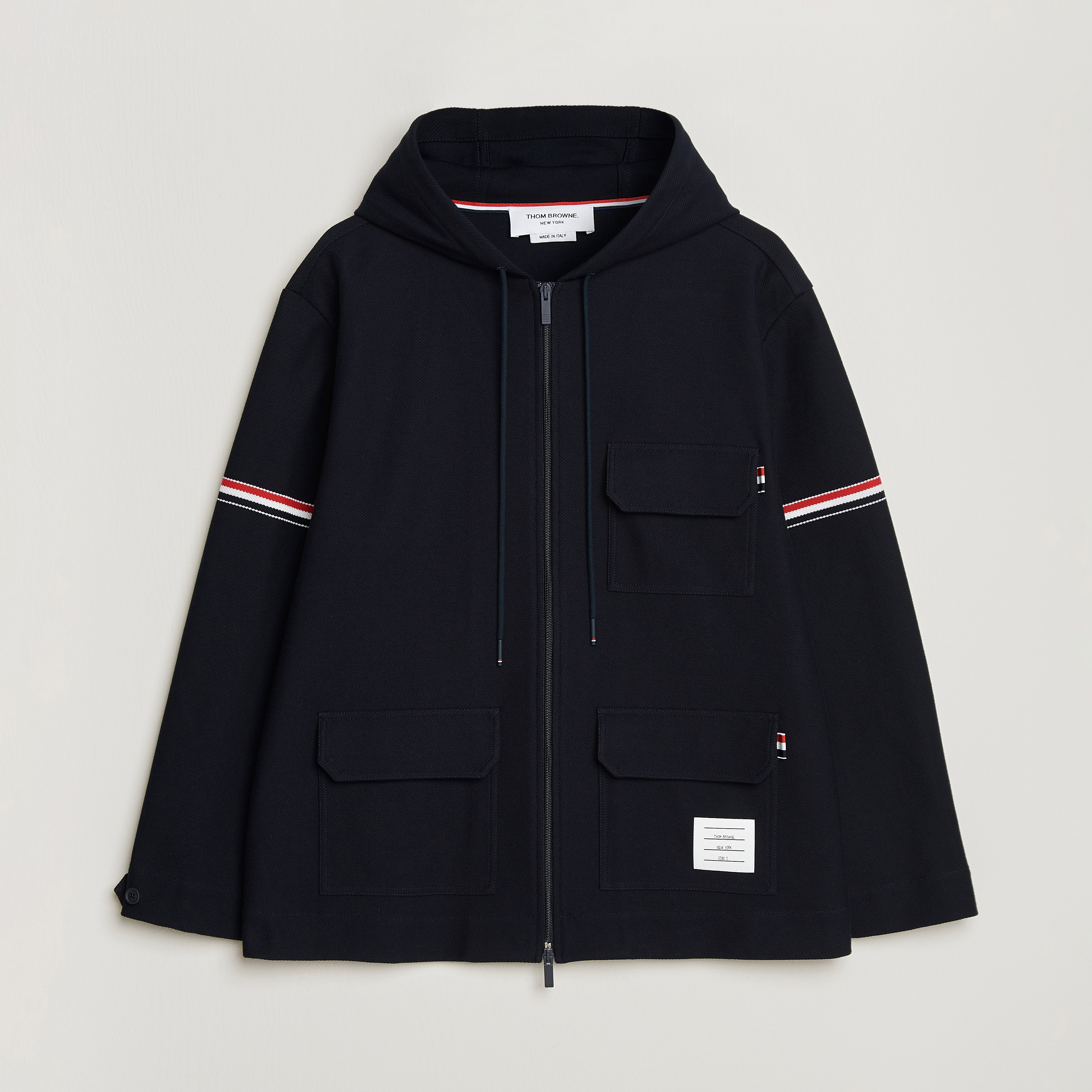 THOM BROWNE. NEW YORK ジャケット Thom Browne Tech Twill Field Jacket Navy at CareOfCarl.com