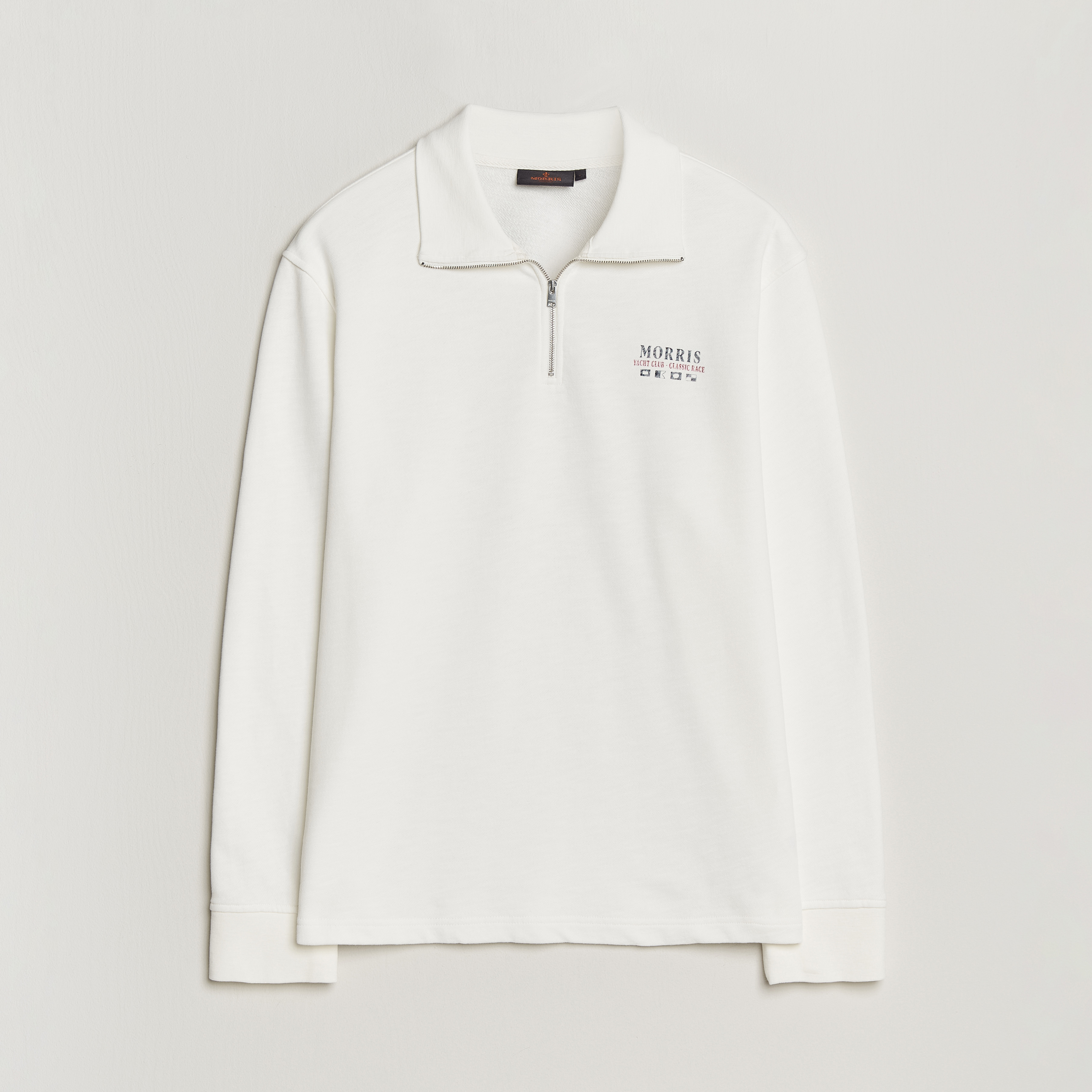 Morris Northcott Slub Half-Zip White at CareOfCarl.com
