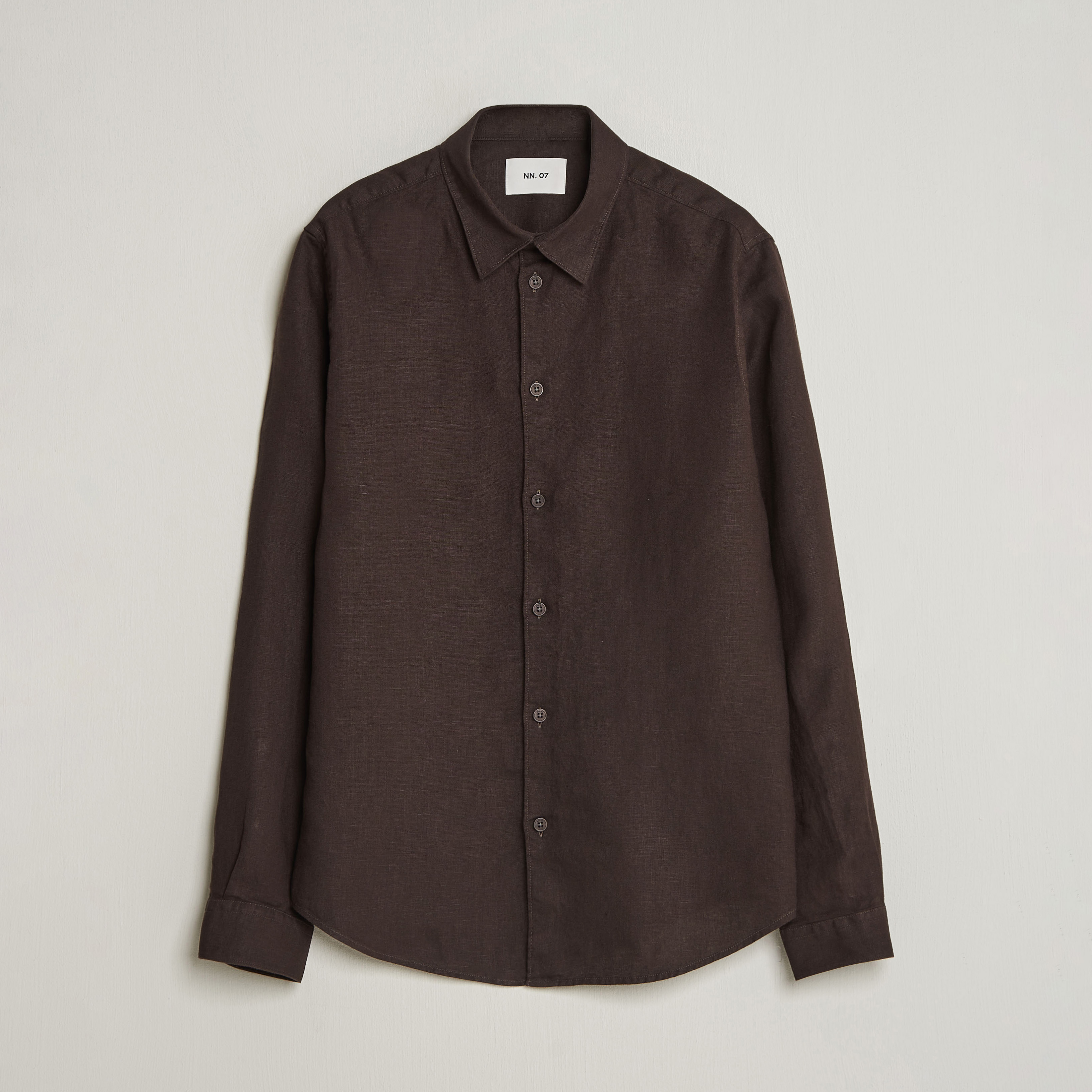 NN07 Enzo Linen Shirt Deep Truffle at CareOfCarl.com
