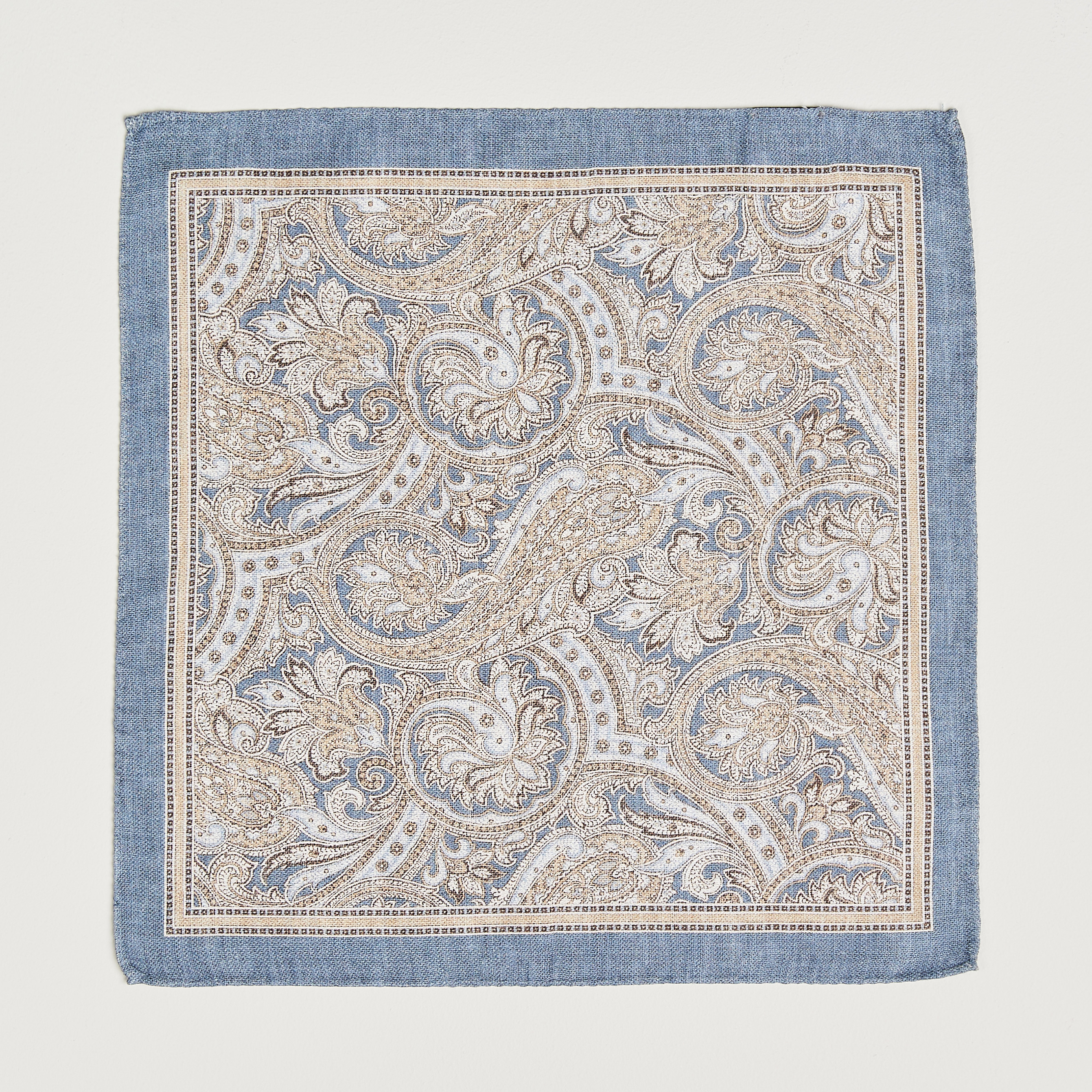 Amanda Christensen Silk Shappe Double Faced Pocket Square Navy at CareOfCar