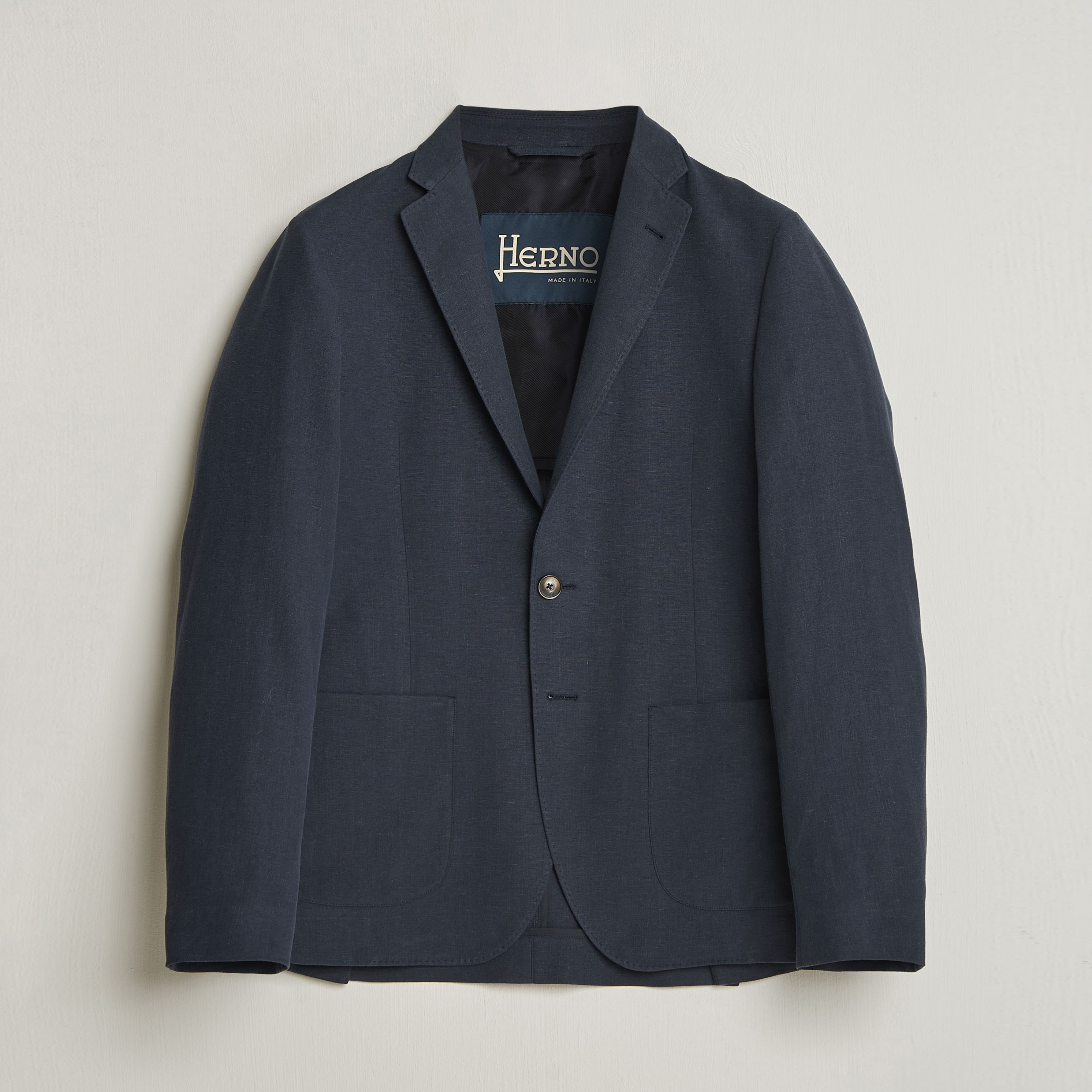 Herno Cotton/Linen Blazer Navy at CareOfCarl.com
