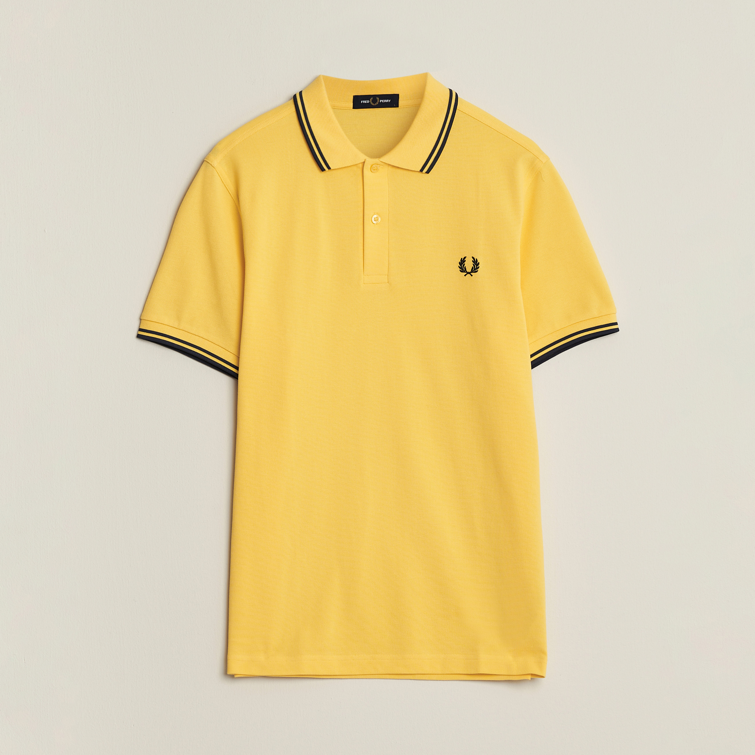 Fred Perry Twin Tipped Polo Shirt Lemon Yellow at CareOfCarl.com