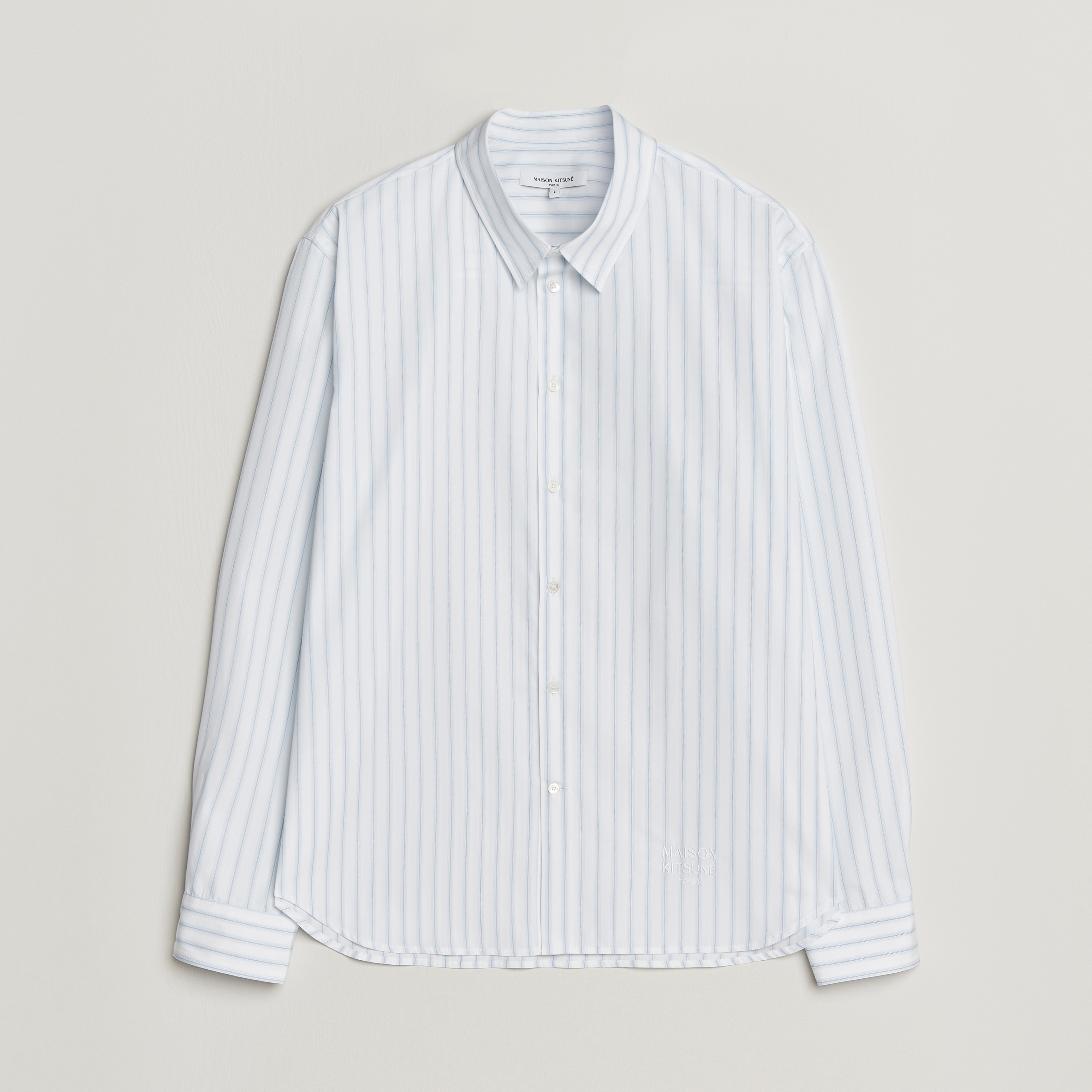 Maison Kitsuné Casual Striped Shirt Blue/White at CareOfCarl.com