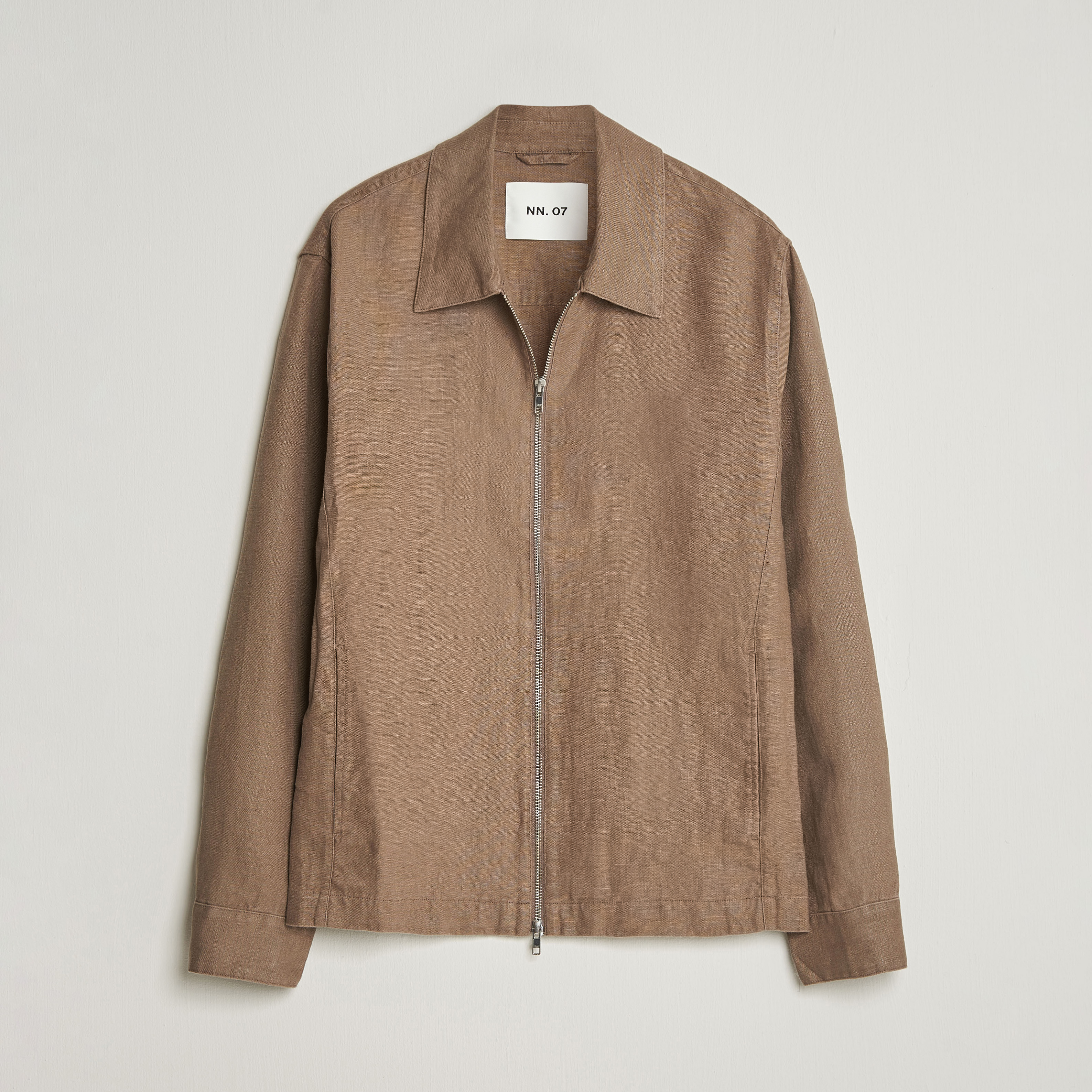 NN07 Alban Linen Full Zip Overshirt Clay Mirage at CareOfCarl.com