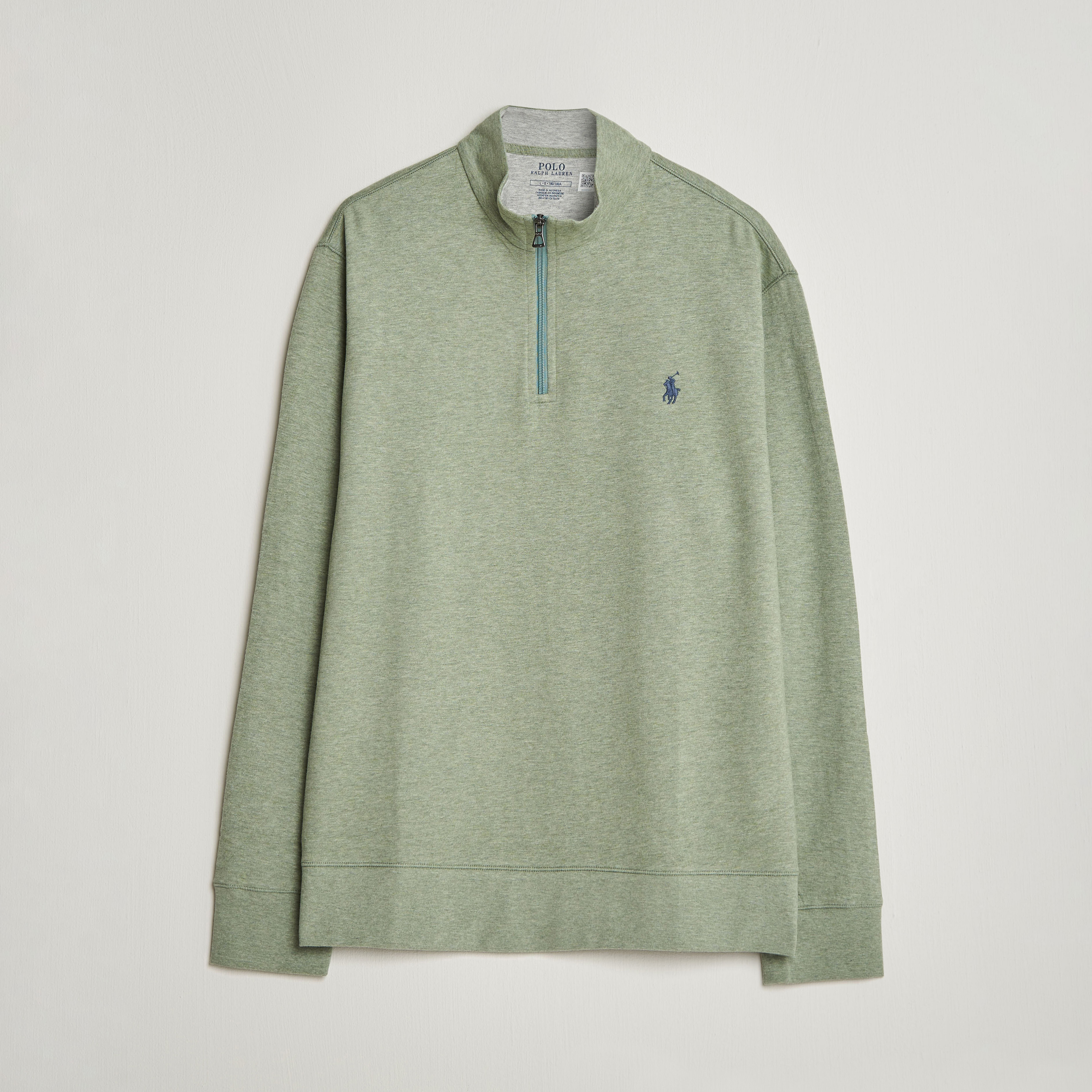 Polo Ralph Lauren Double Knit Half Zip Greenery Heather at