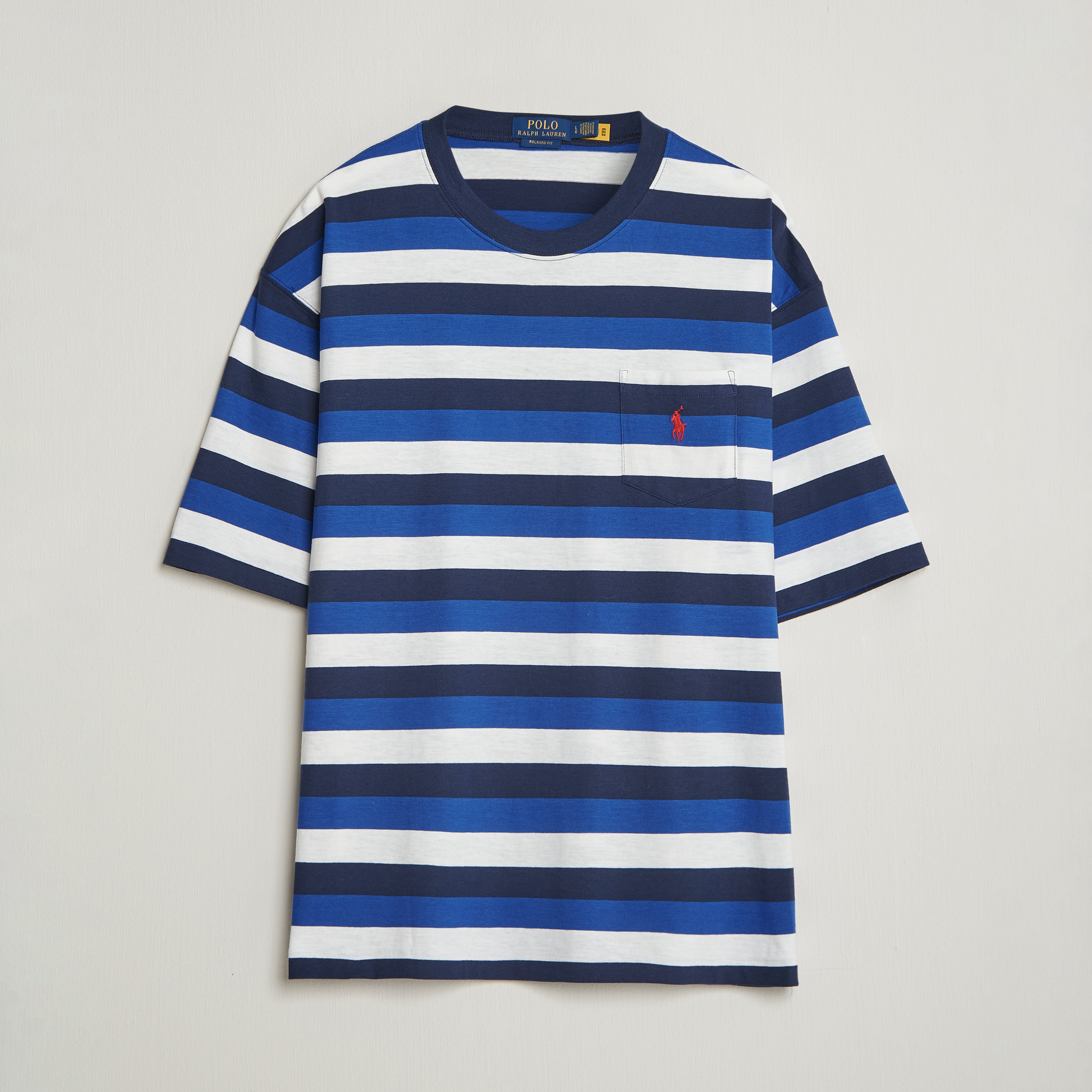 Polo Ralph Lauren Striped Pocket Tee Newport Navy Multi at 