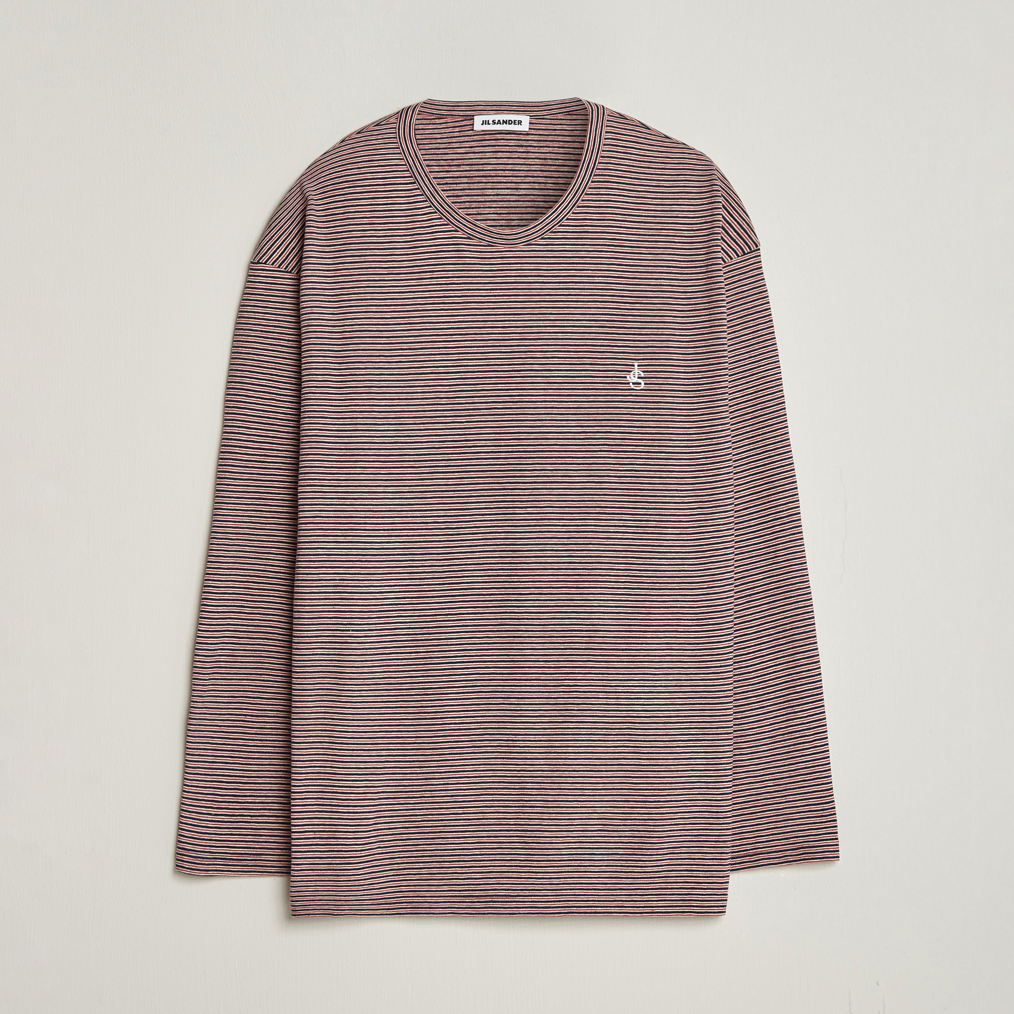Jil Sander Long Sleeve Striped T-Shirt Red at CareOfCarl.com