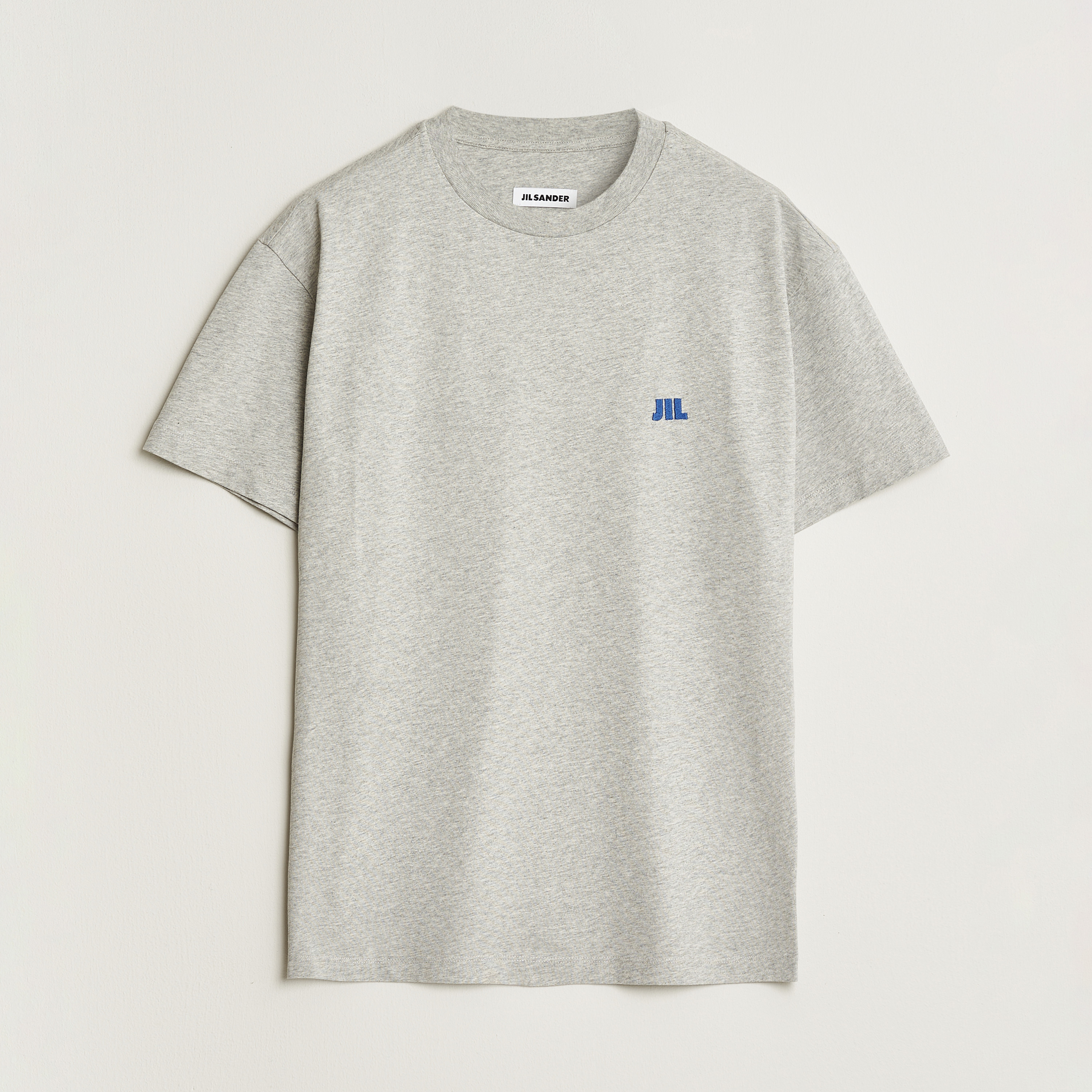 Jil Sander Short Sleeve Jil Logo T-Shirt Light Grey at CareOfCarl.com