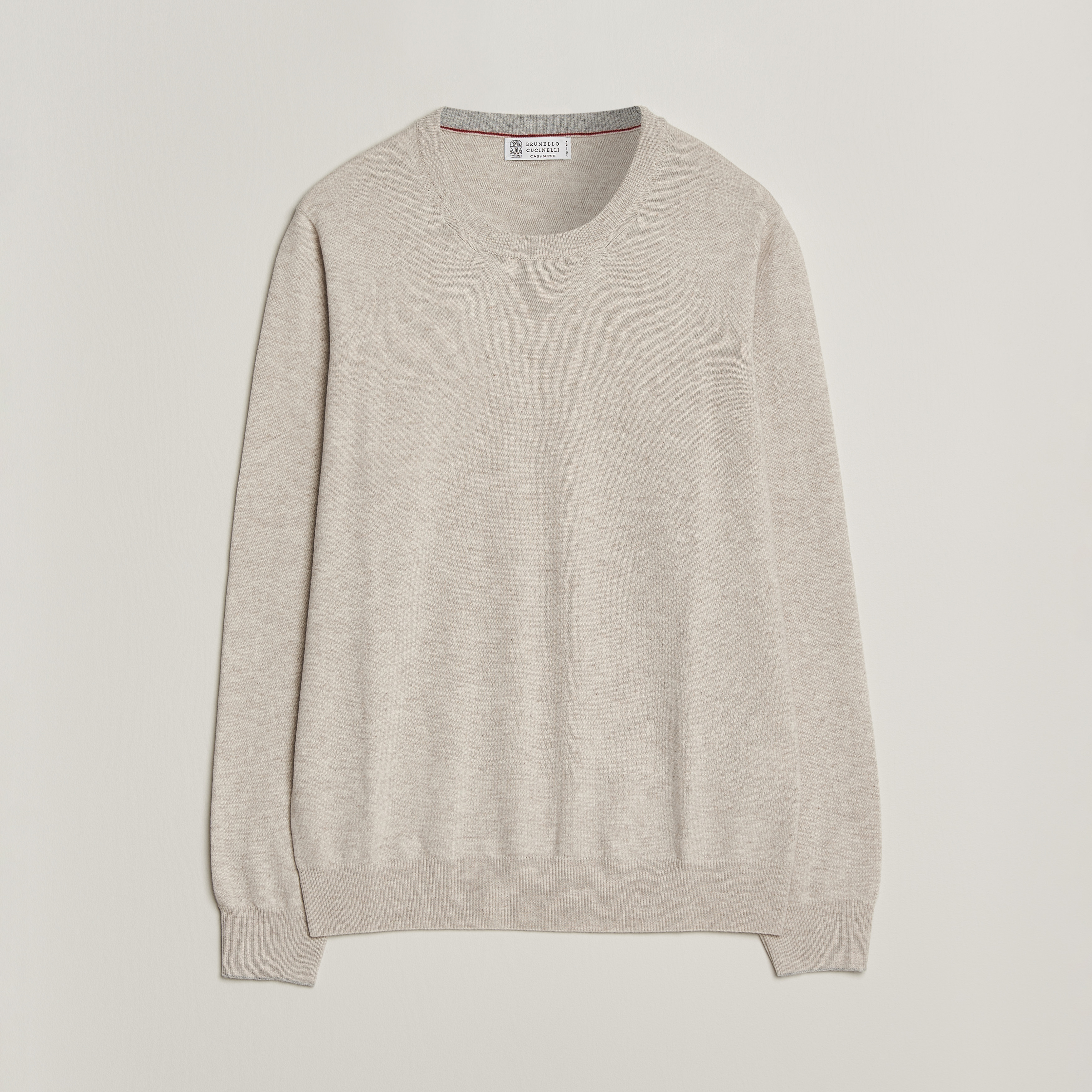 Brunello Cucinelli 2 Ply Cashmere Pullover Oyster at CareOfCarl.com