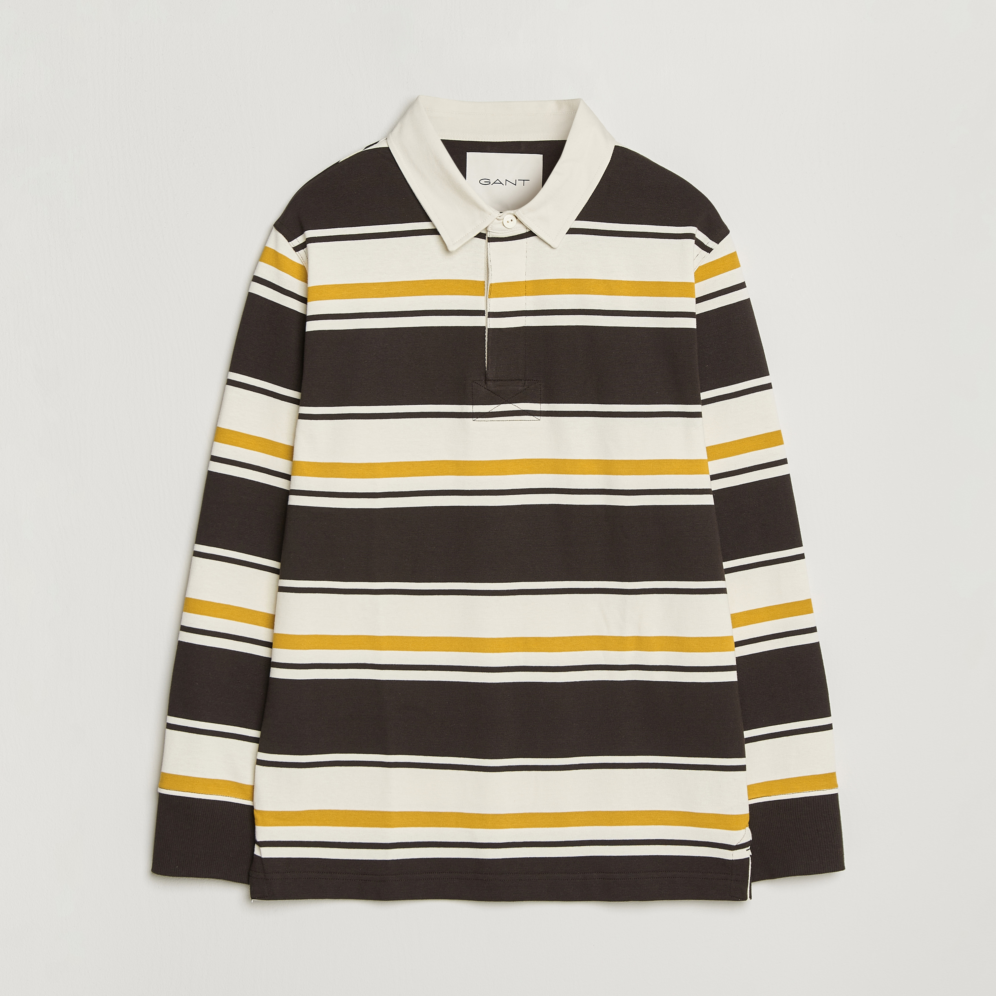 Gant Striped Heavy Rugger Charred Wood Brown at CareOfCarl.com