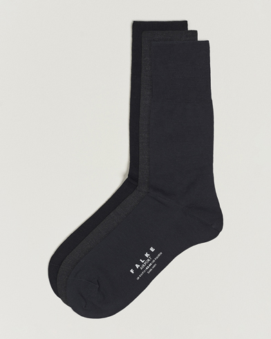 Men | Wardrobe Basics | Falke | 3-Pack Airport Socks Dark Navy/Black/Anthracite