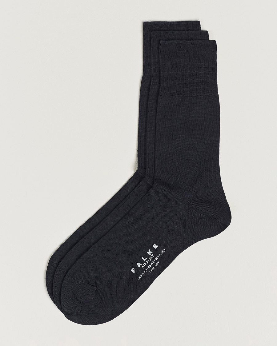 Falke 3-Pack Airport Socks Dark Navy – Blue