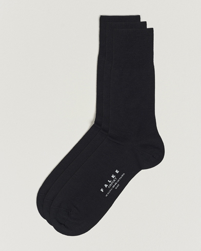 Men | Socks | Falke | 3-Pack Airport Socks Black