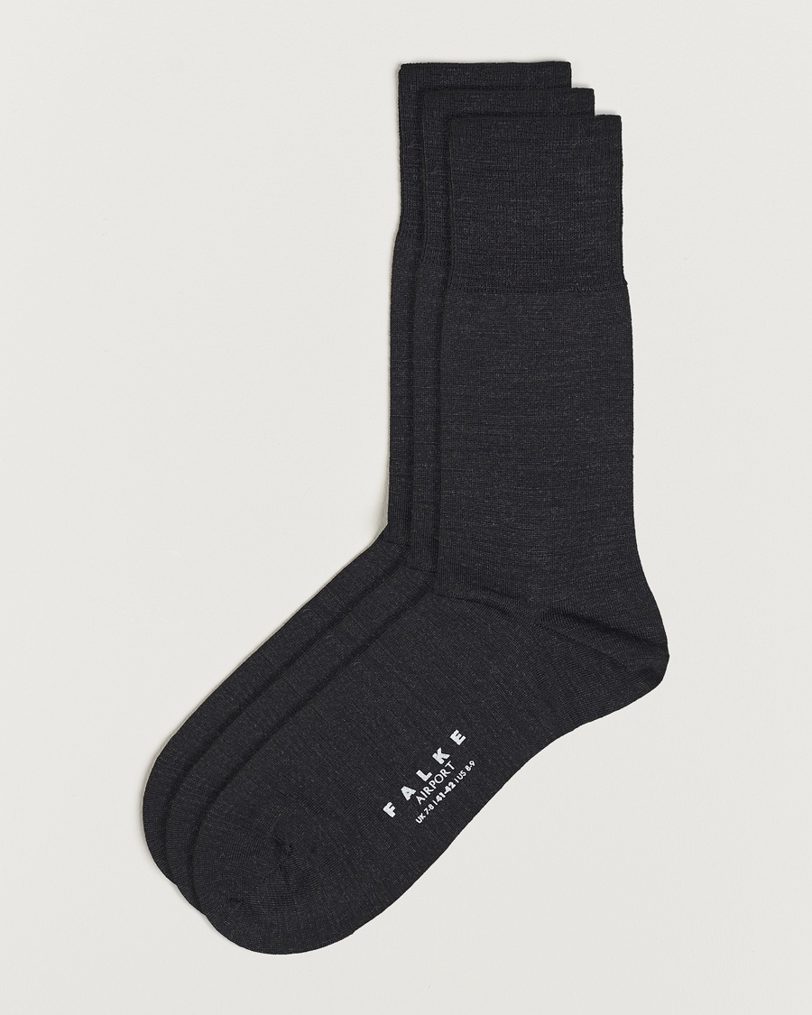 Falke 3-pack Airport Socks Anthracite Melange – Grey