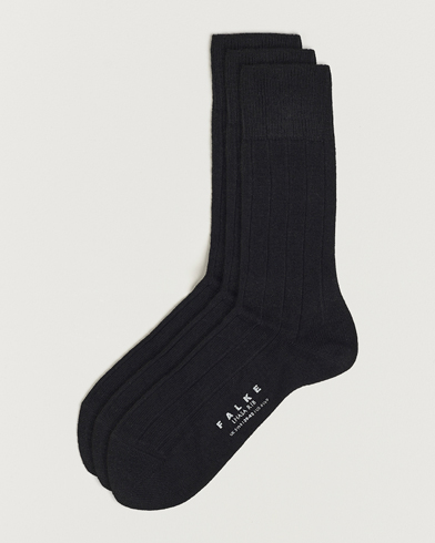 Men | Underwear & Socks | Falke | 3-Pack Lhasa Cashmere Socks Black