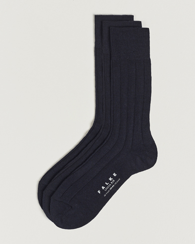 Men | Underwear & Socks | Falke | 3-Pack Lhasa Cashmere Socks Dark Navy