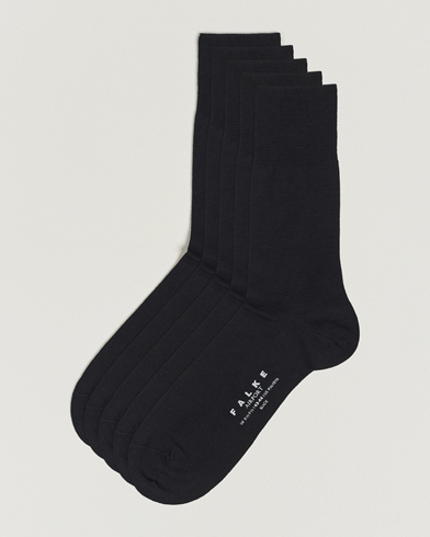 Men | Wardrobe Basics | Falke | 5-Pack Airport Socks Black